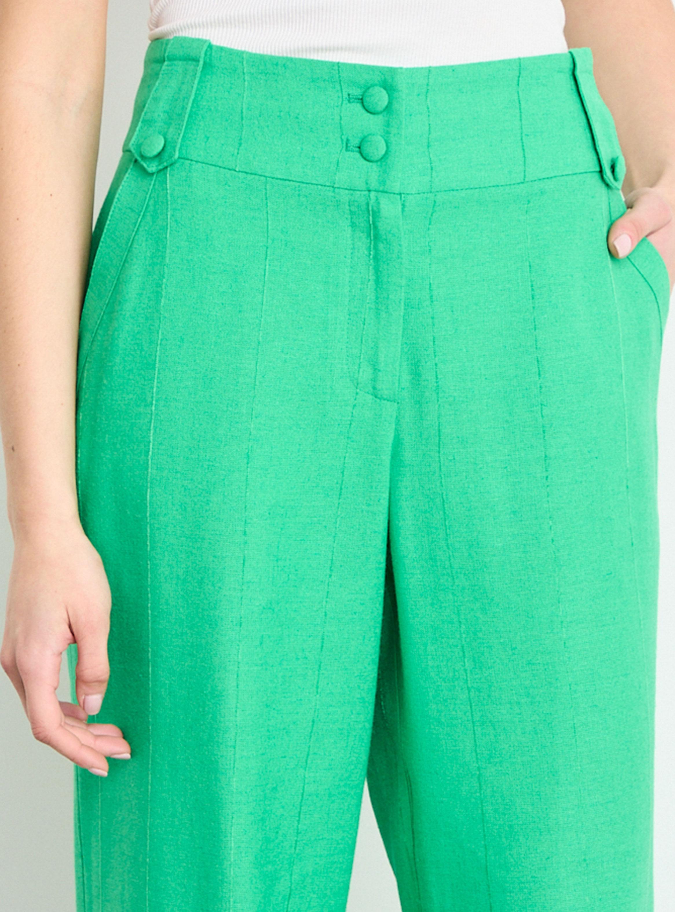 Pantalón Liso Wide Leg con Cierre-2