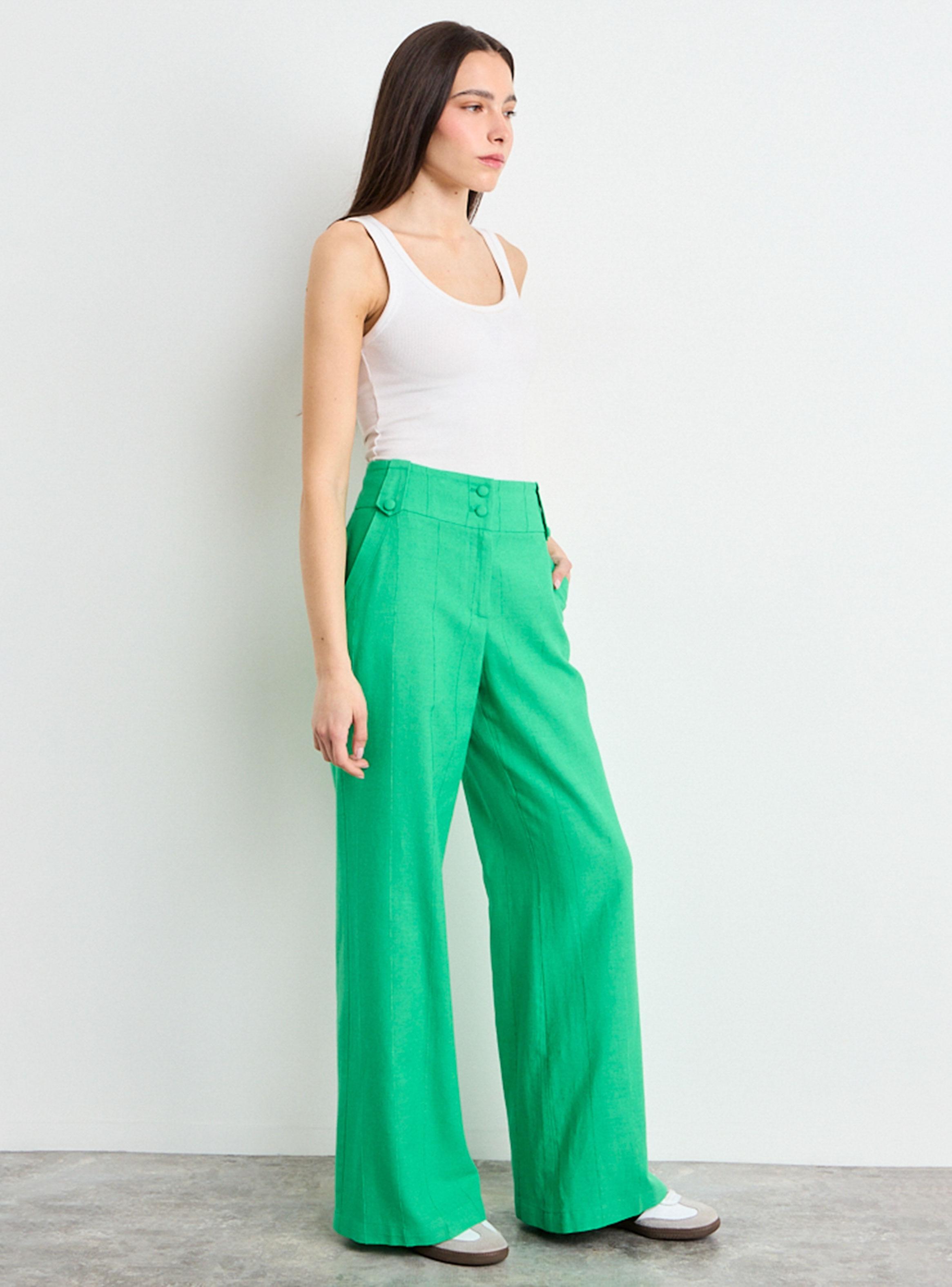 Pantalón Liso Wide Leg con Cierre-3