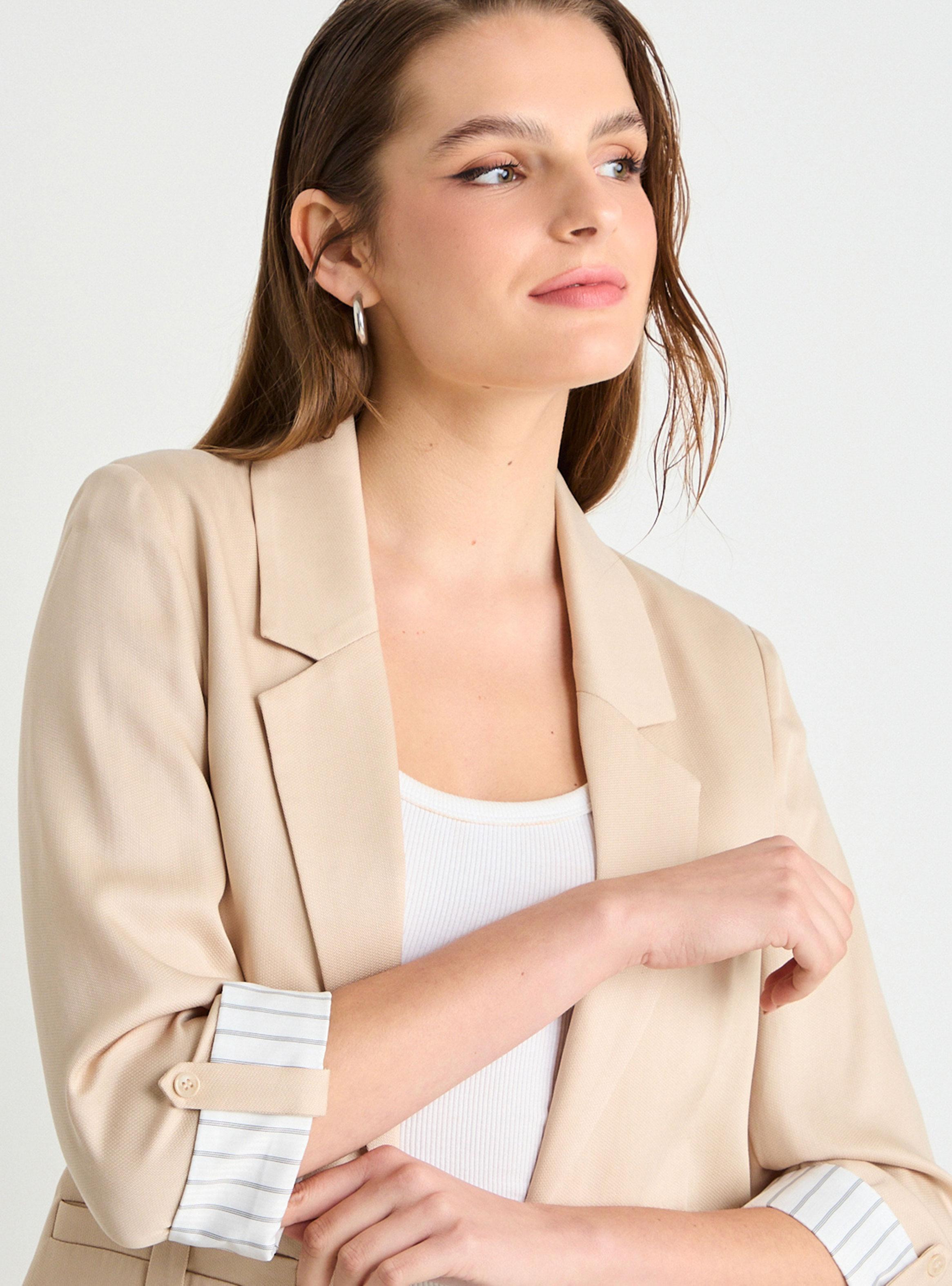Blazer Liso con Botón Tencel-2