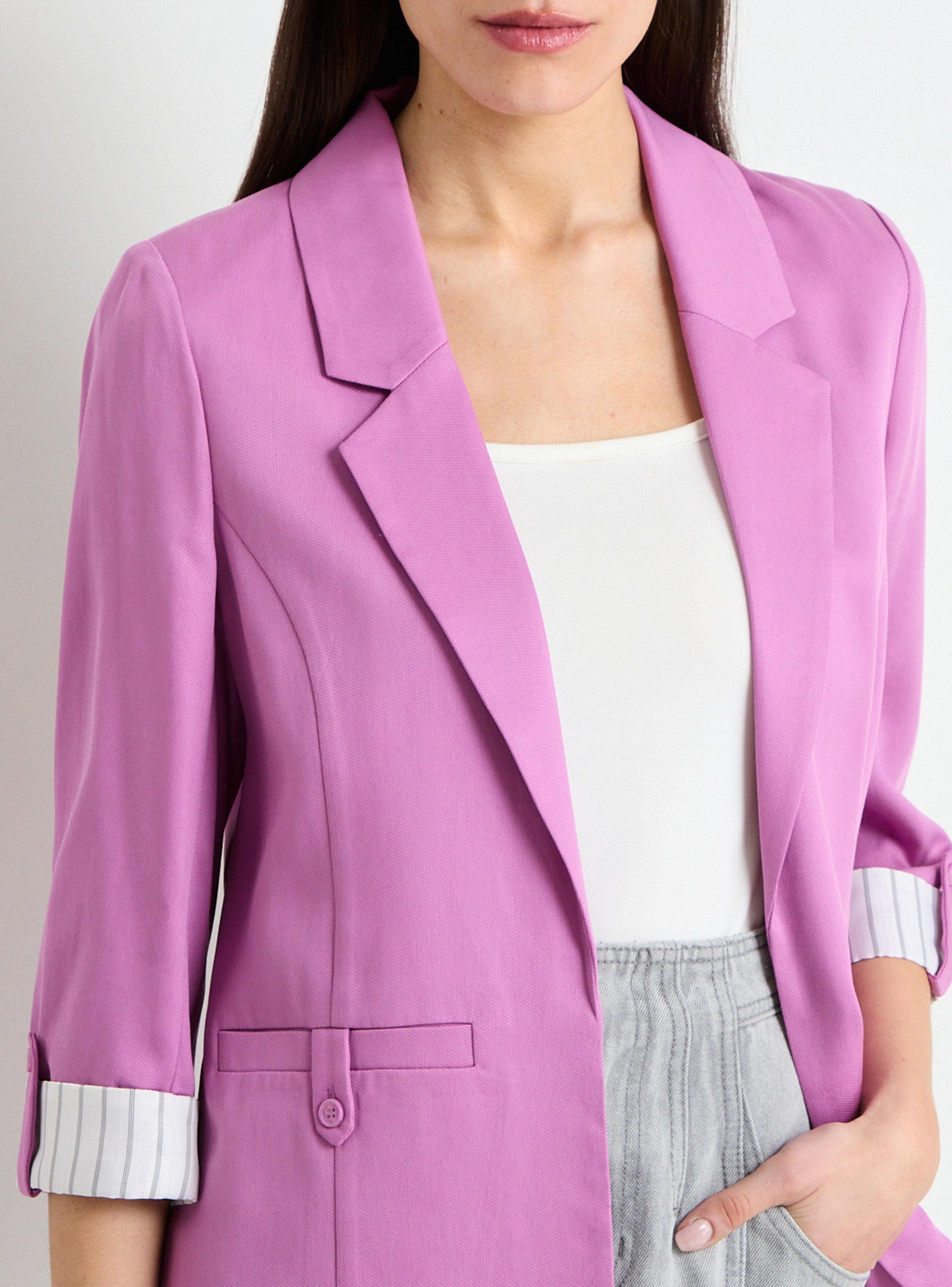 Blazer Liso Cuello V Tencel-2