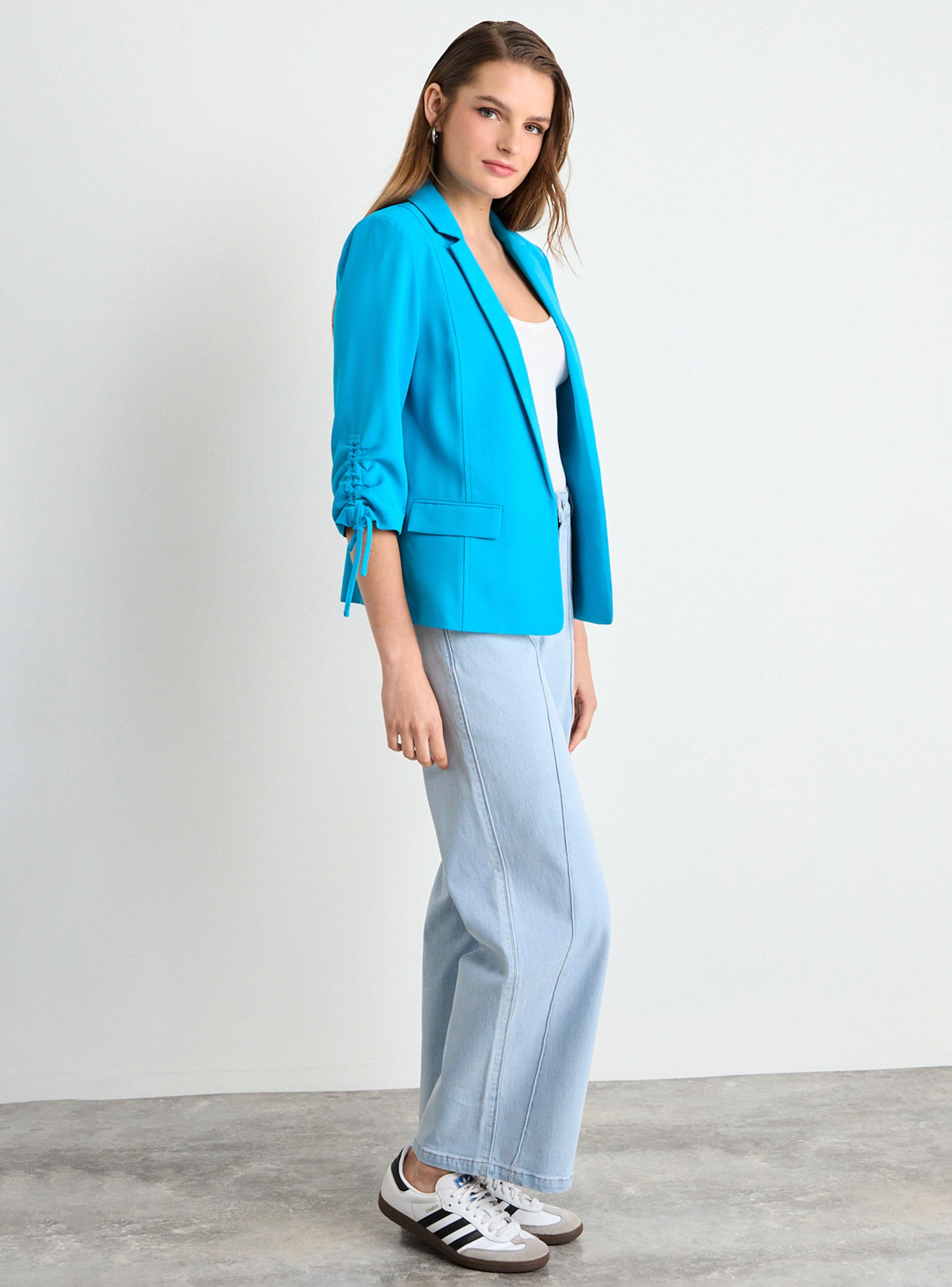 Blazer Liso Corte Regular Manga Tres Cuartos-3