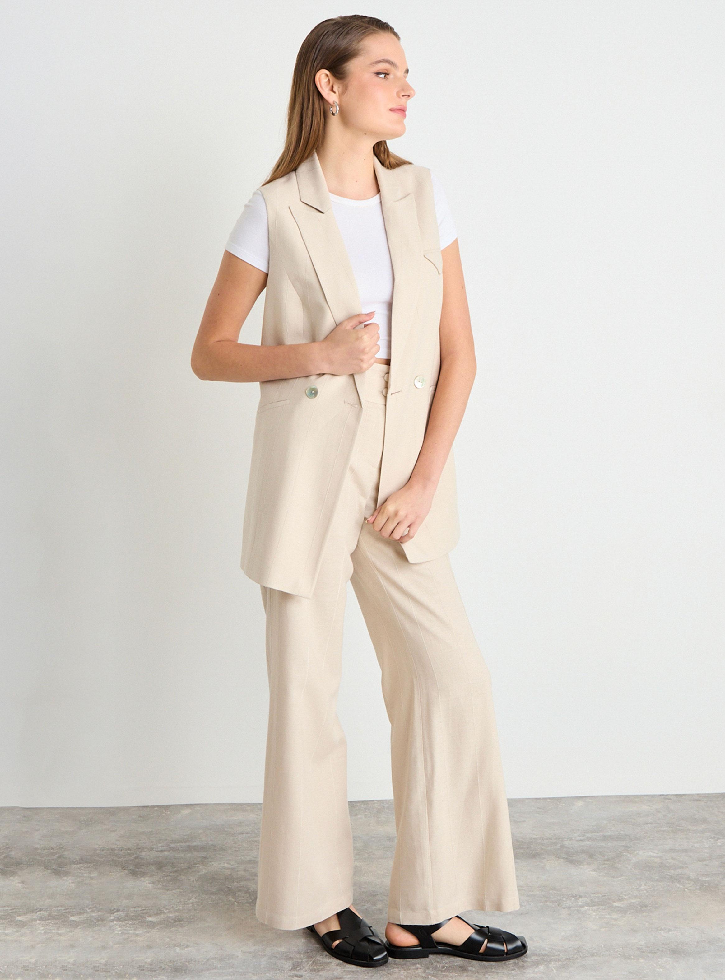 Blazer Liso sin Manga Cuello V-3