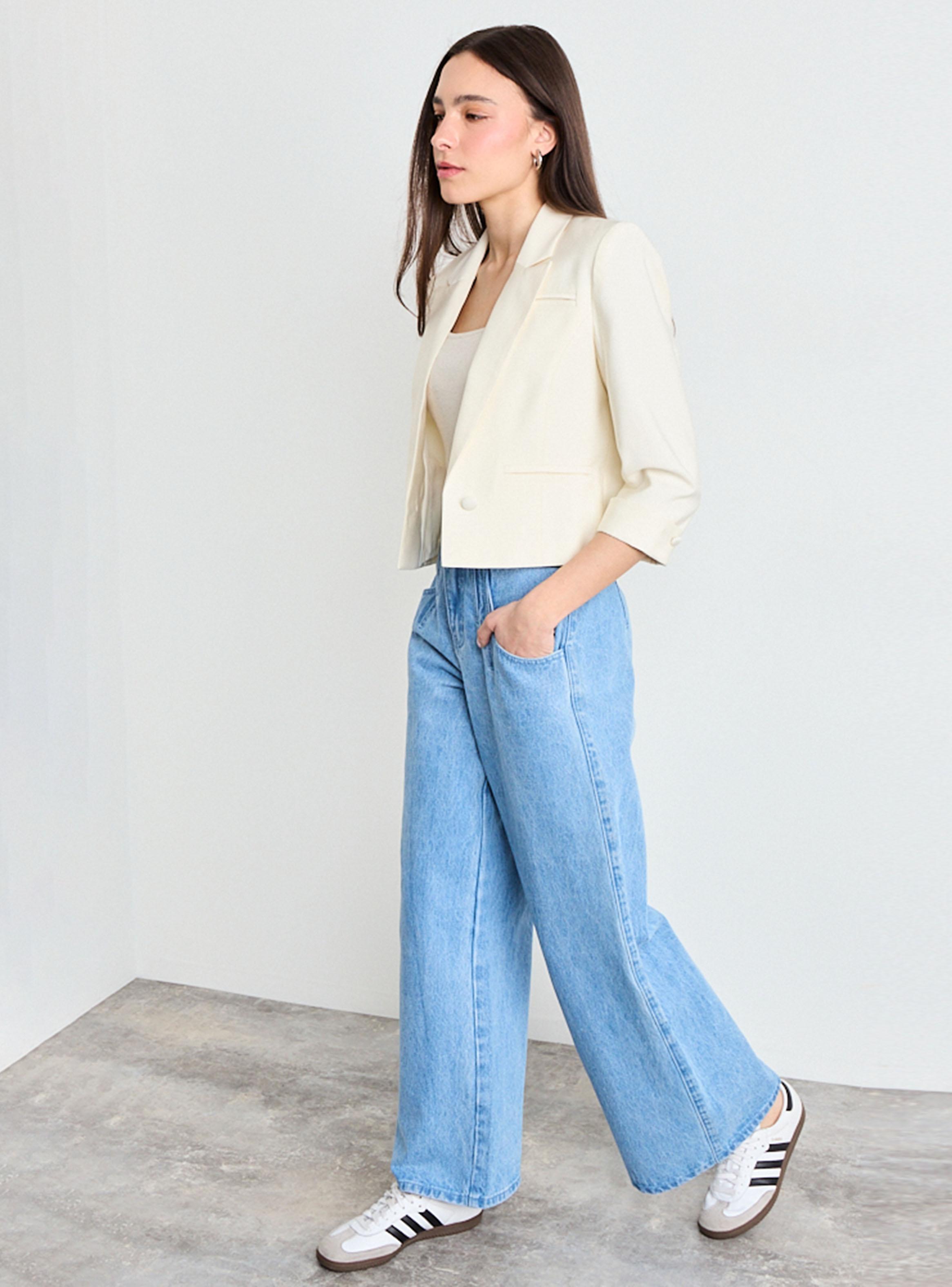 Blazer Liso Manga Tres Cuartos-3