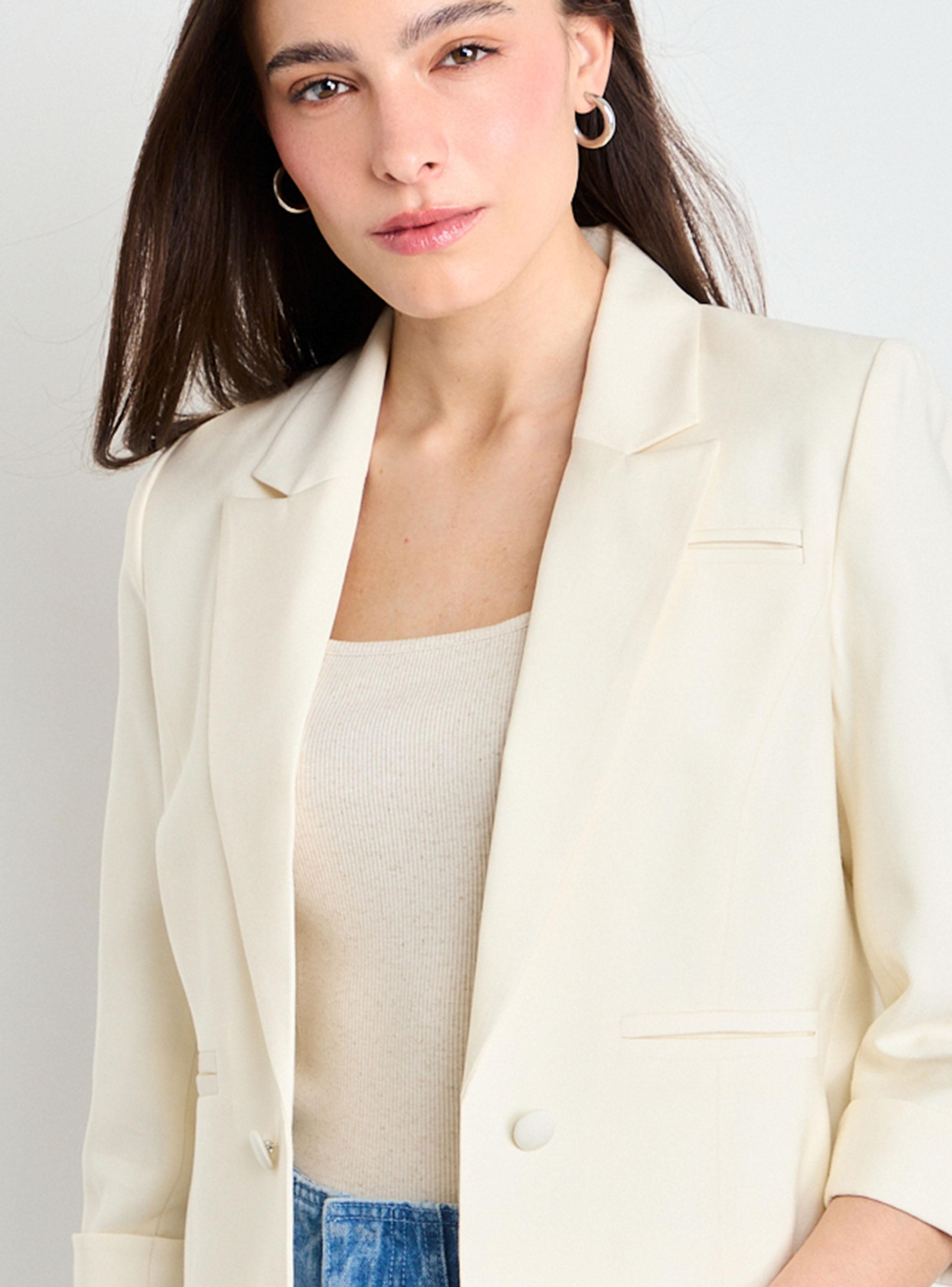 Blazer Liso Manga Tres Cuartos-2