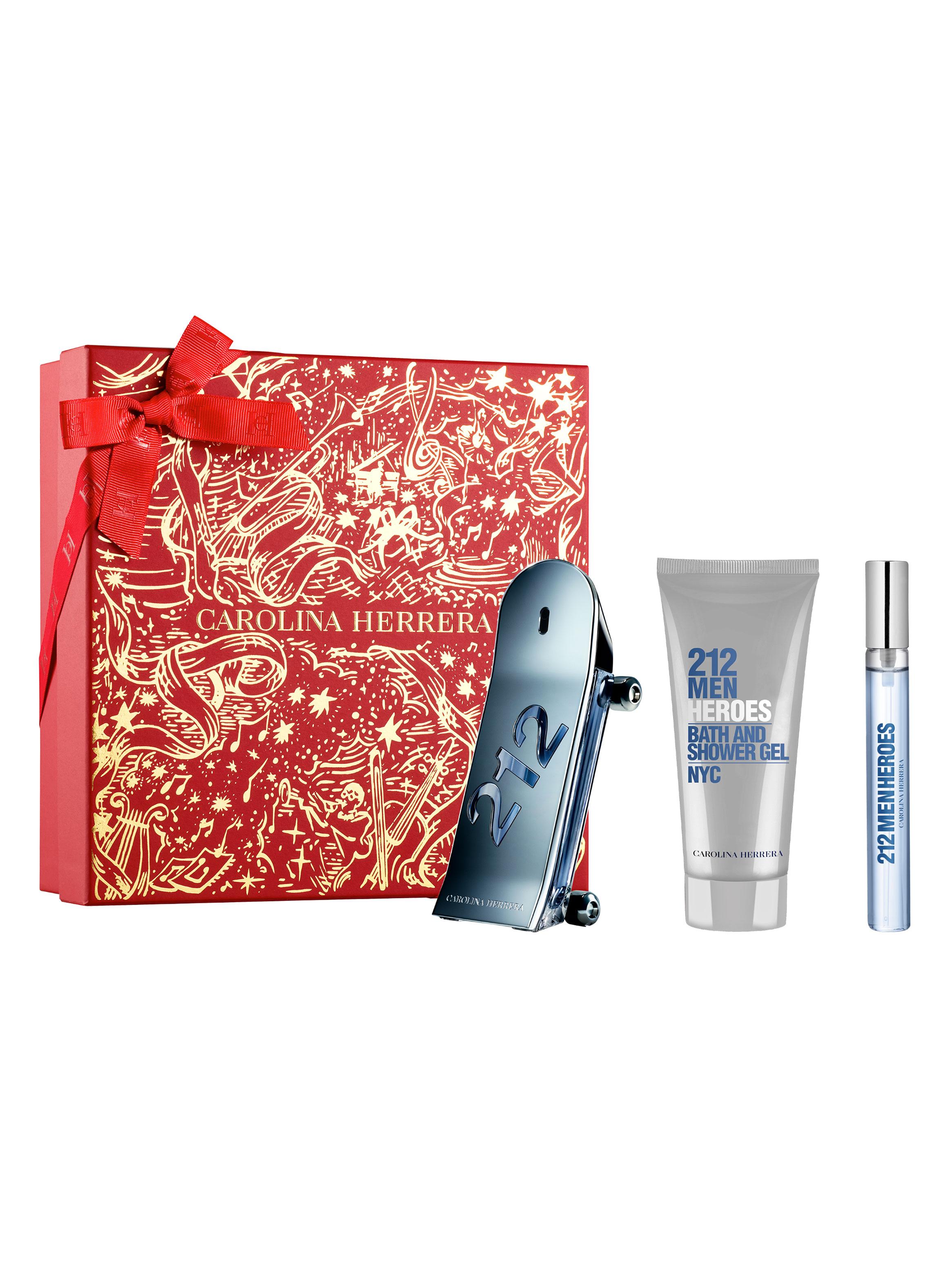 Perfume Estuche 212 Men Heroes EDT Hombre 90 ml + Gel de Baño 100 ml + EDT 10 ml-0