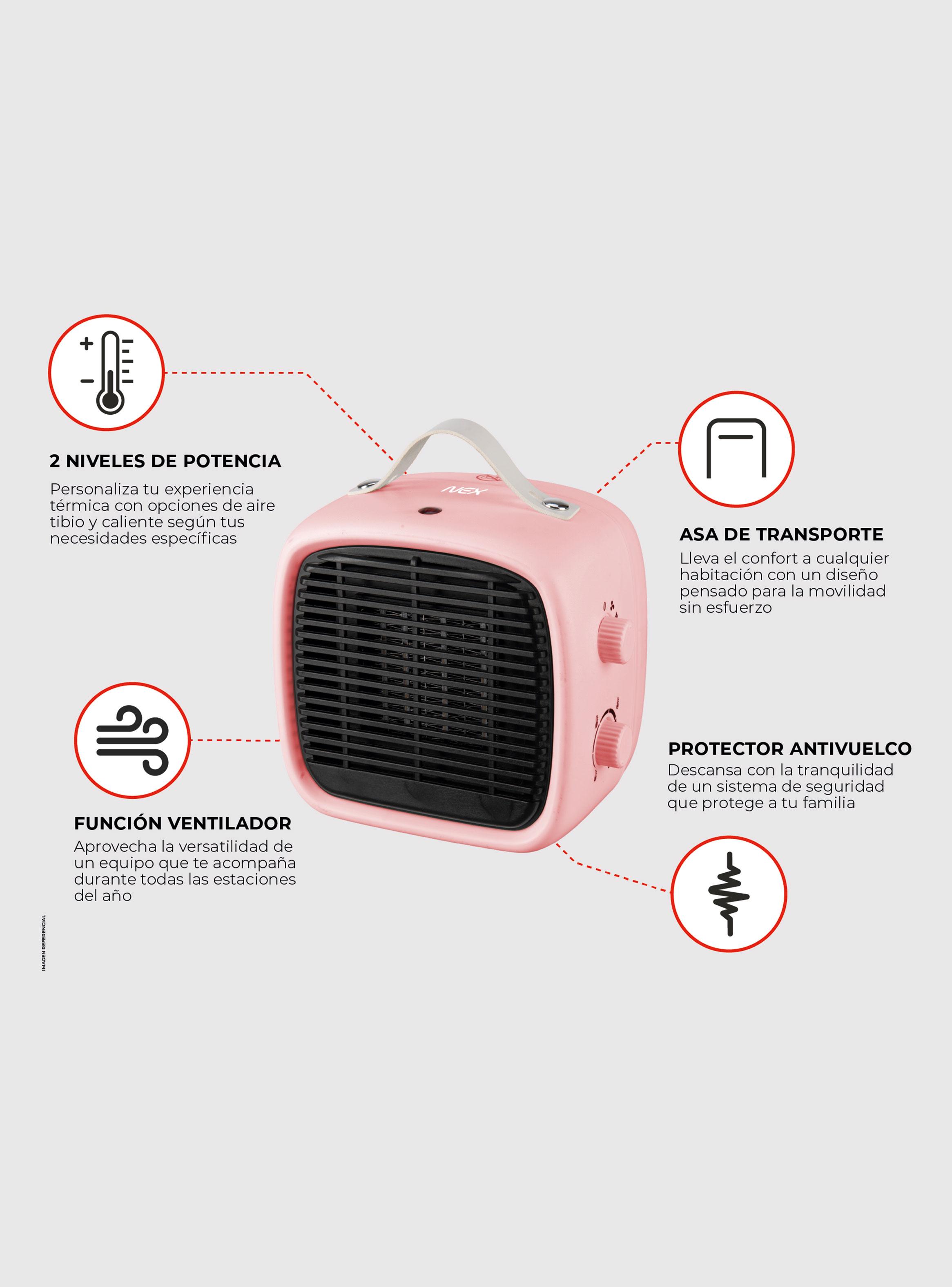 Calefactor Cerámico 1200W Rosado-5