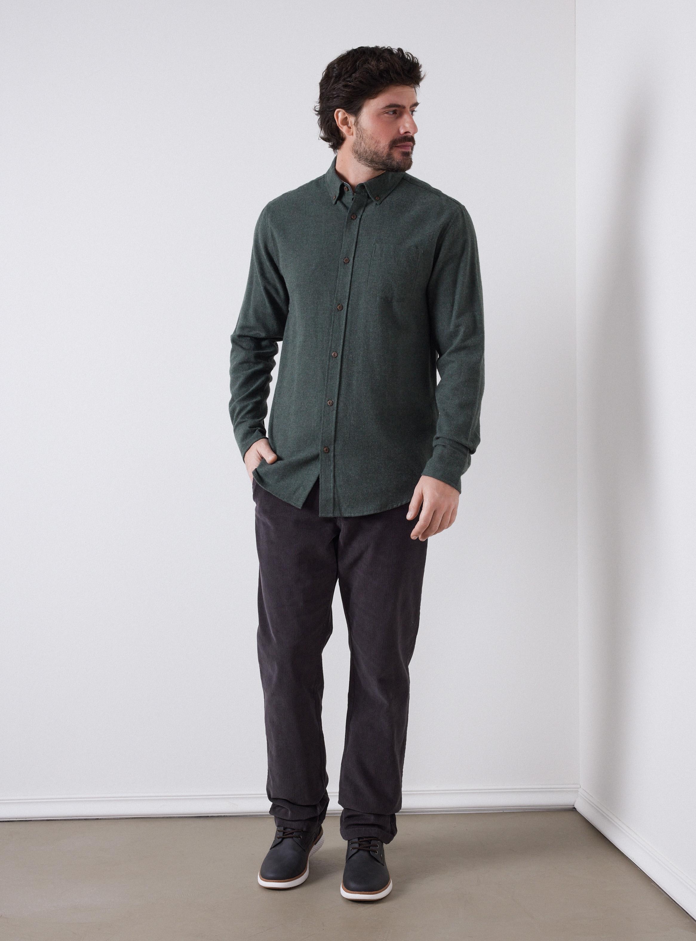 Camisa Lisa Manga Larga-4