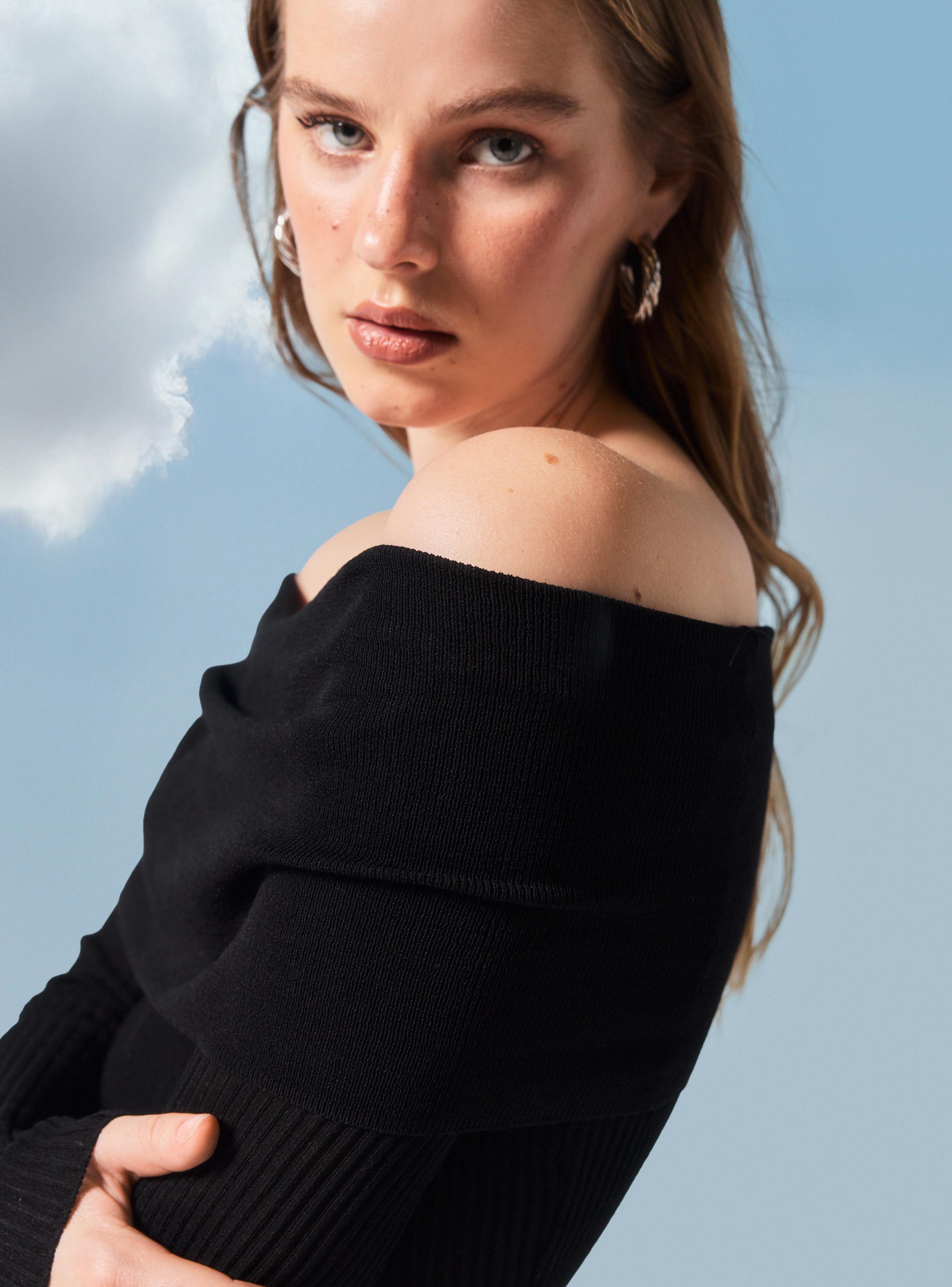 Sweater Tejido sin Hombros-2