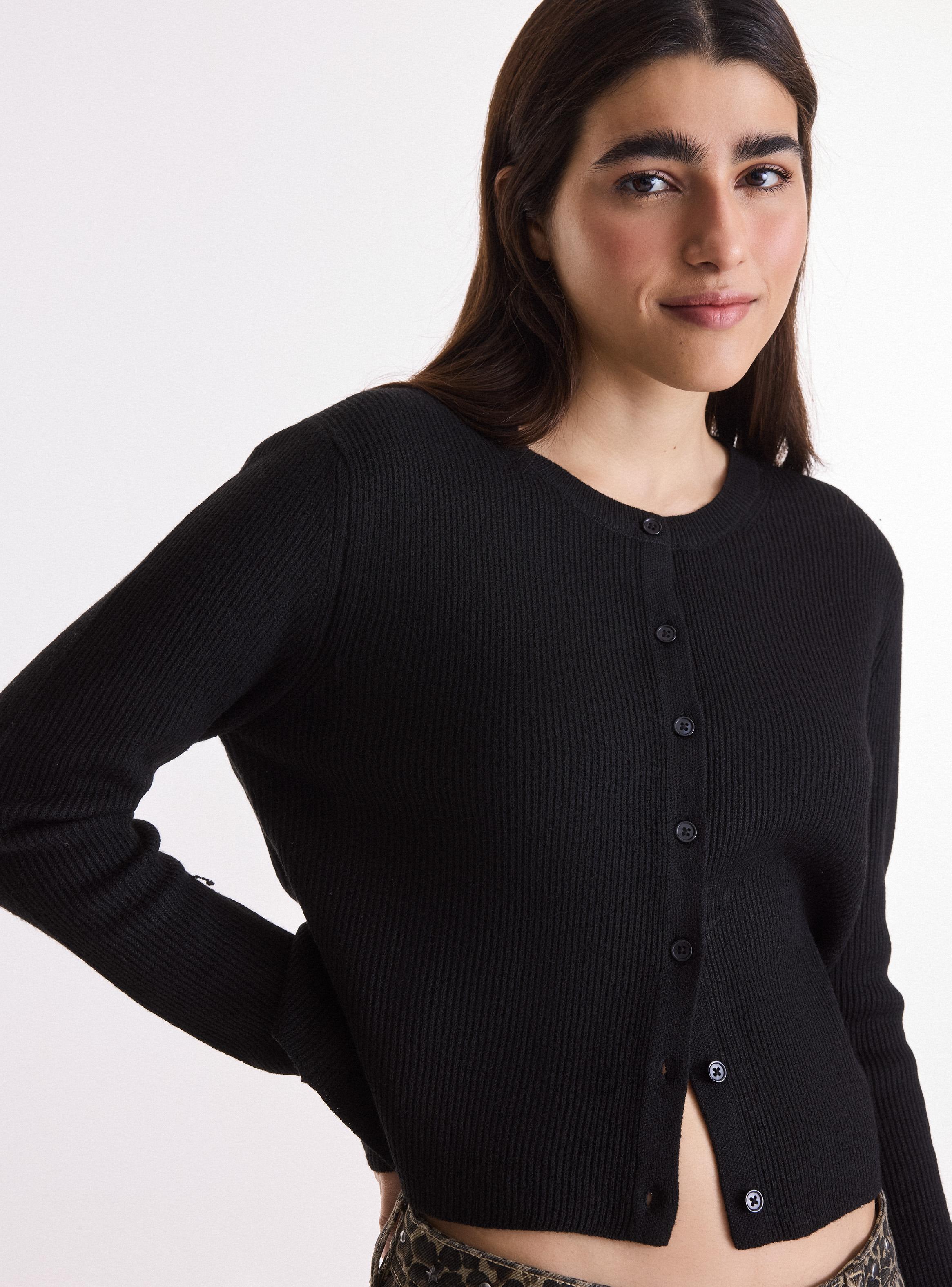 Sweater Cárdigan Básico con Botones-2