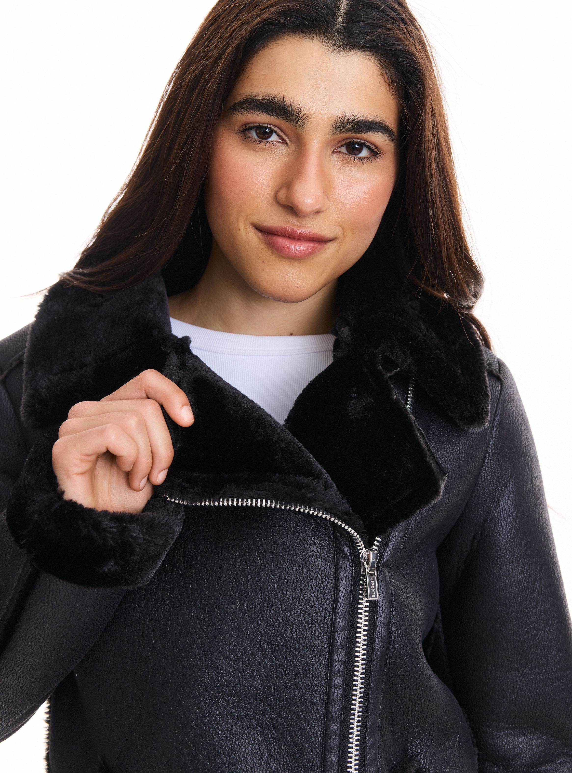 Chaqueta Bonded Aviadora con Pelos-2