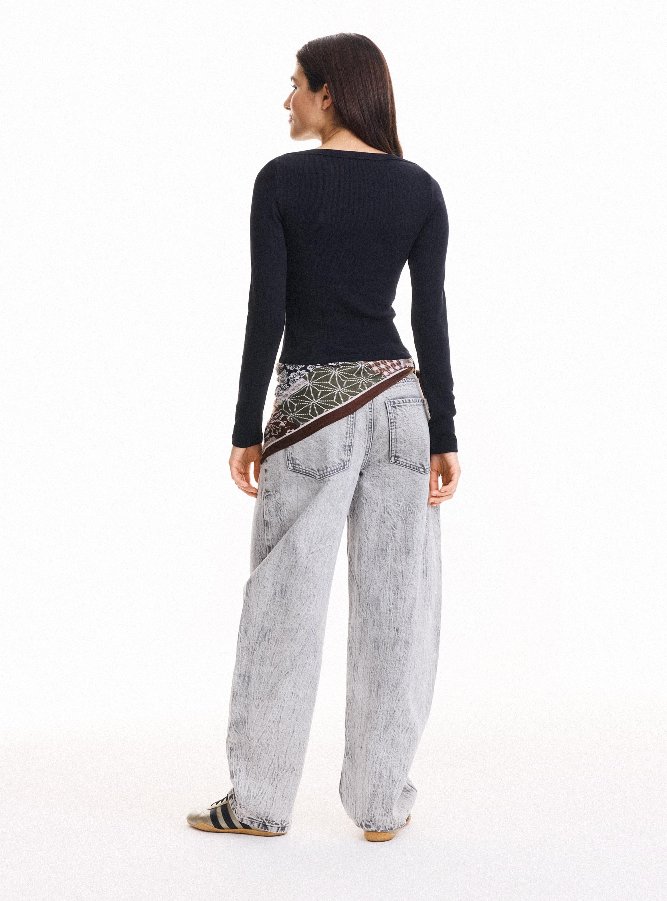 Polera Manga Larga Cuello Bote-5