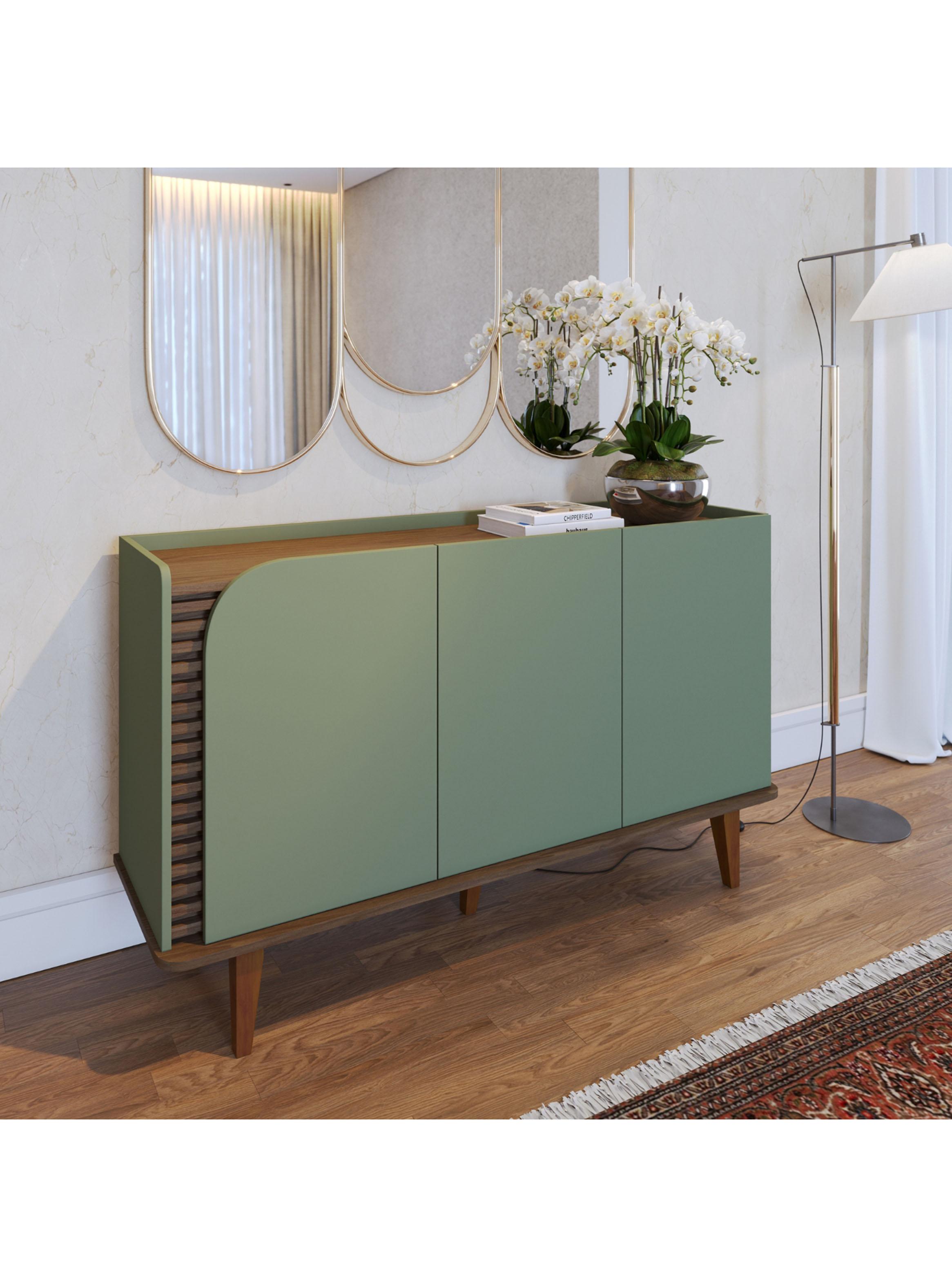 Buffet Jurere Almendra Verde 79.2x39.9x136 cm-4