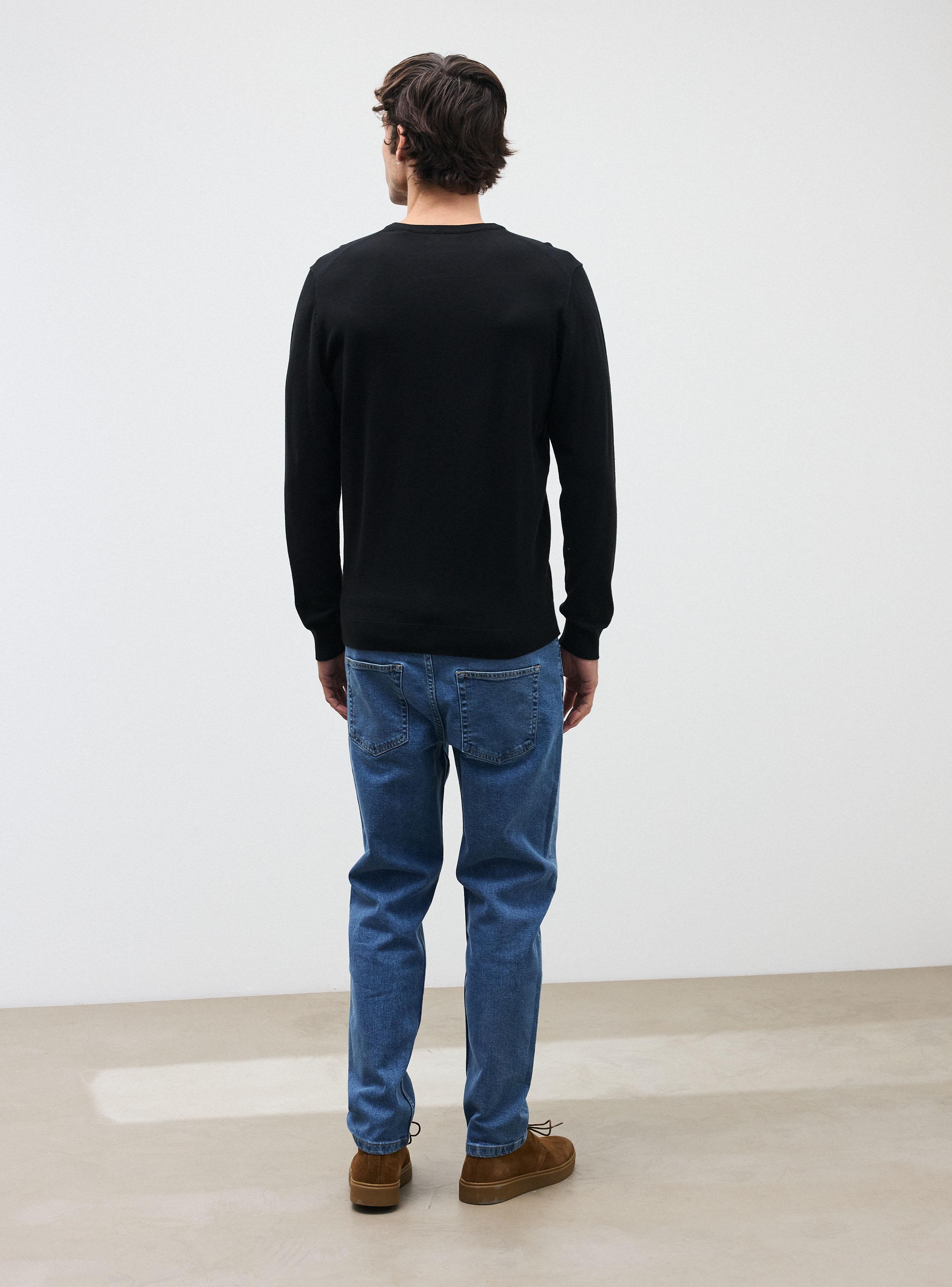 Sweater Cuello Redondo Liso Algodón-5