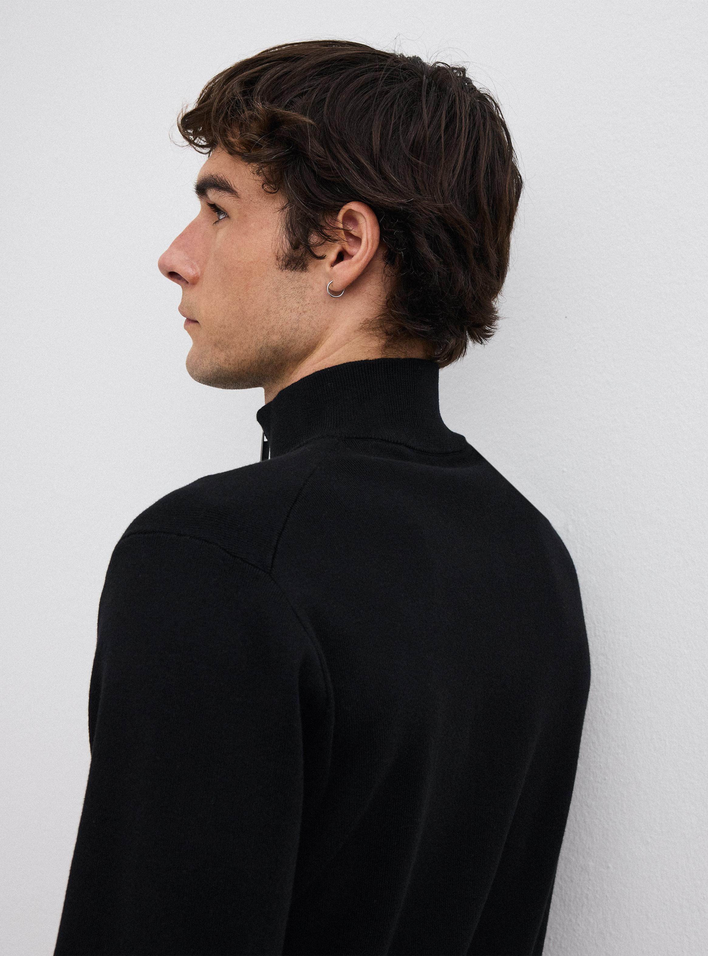 Sweater Half Zipper Liso Clásico-3