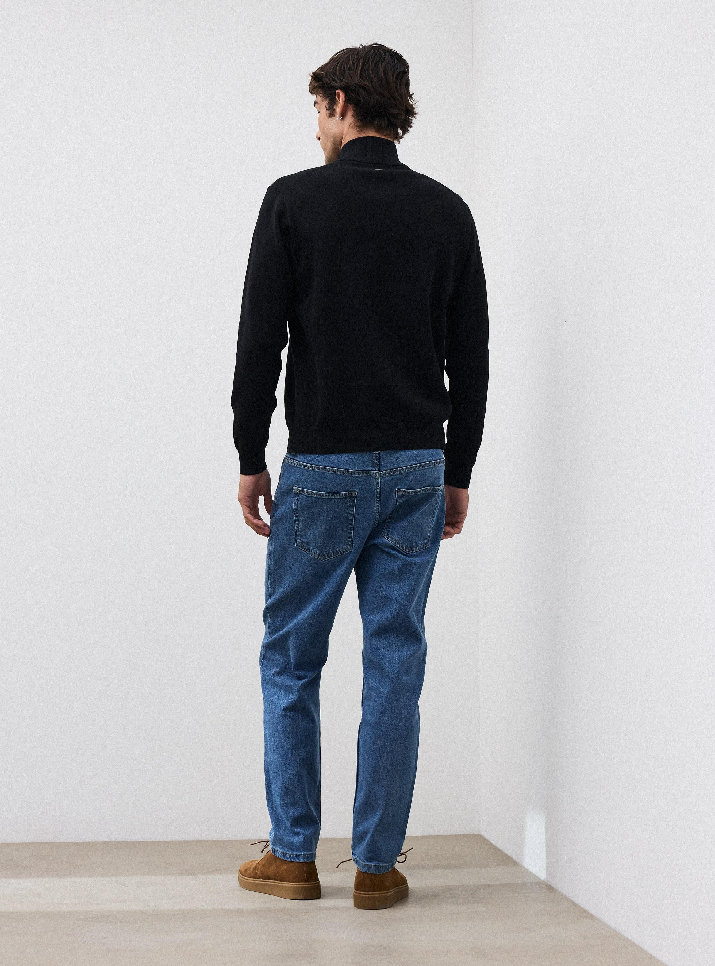 Sweater Half Zipper Liso Clásico-5