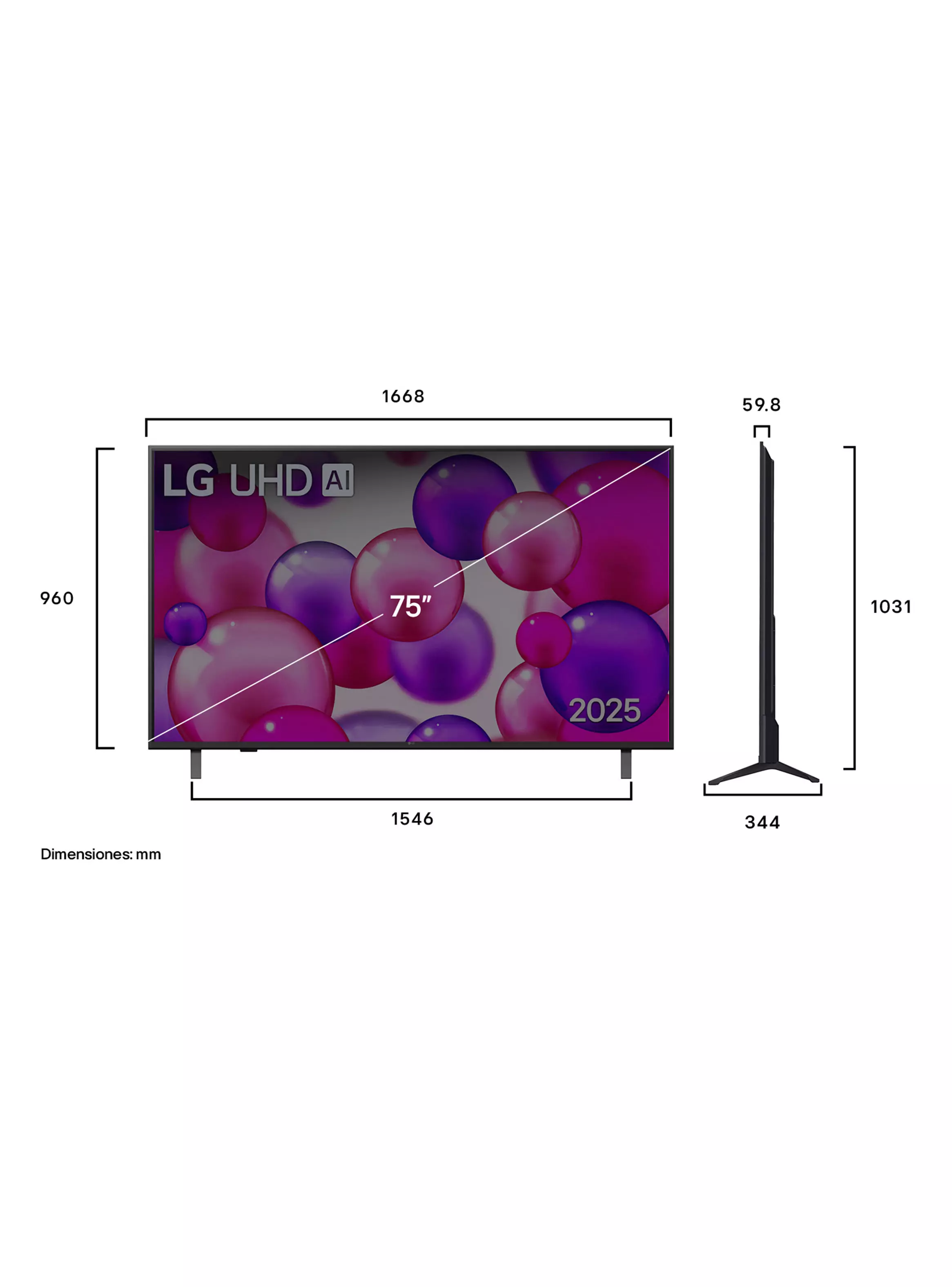 LED Smart TV 75' 4K UHD UA80 2025 con IA-1