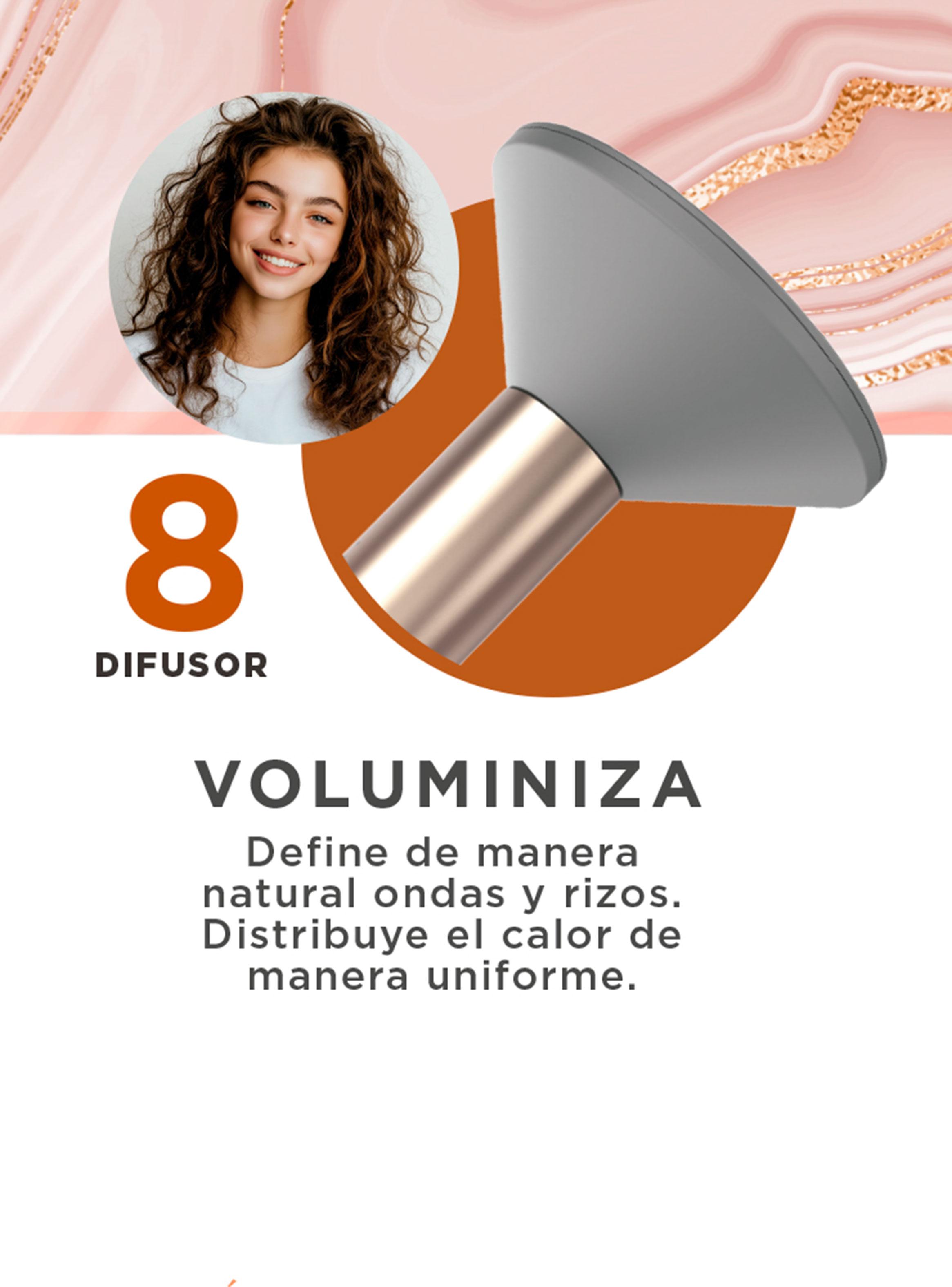 Cepillo Secador Multistyler Radiant UniQ 9 en 1 Rose Gold-7