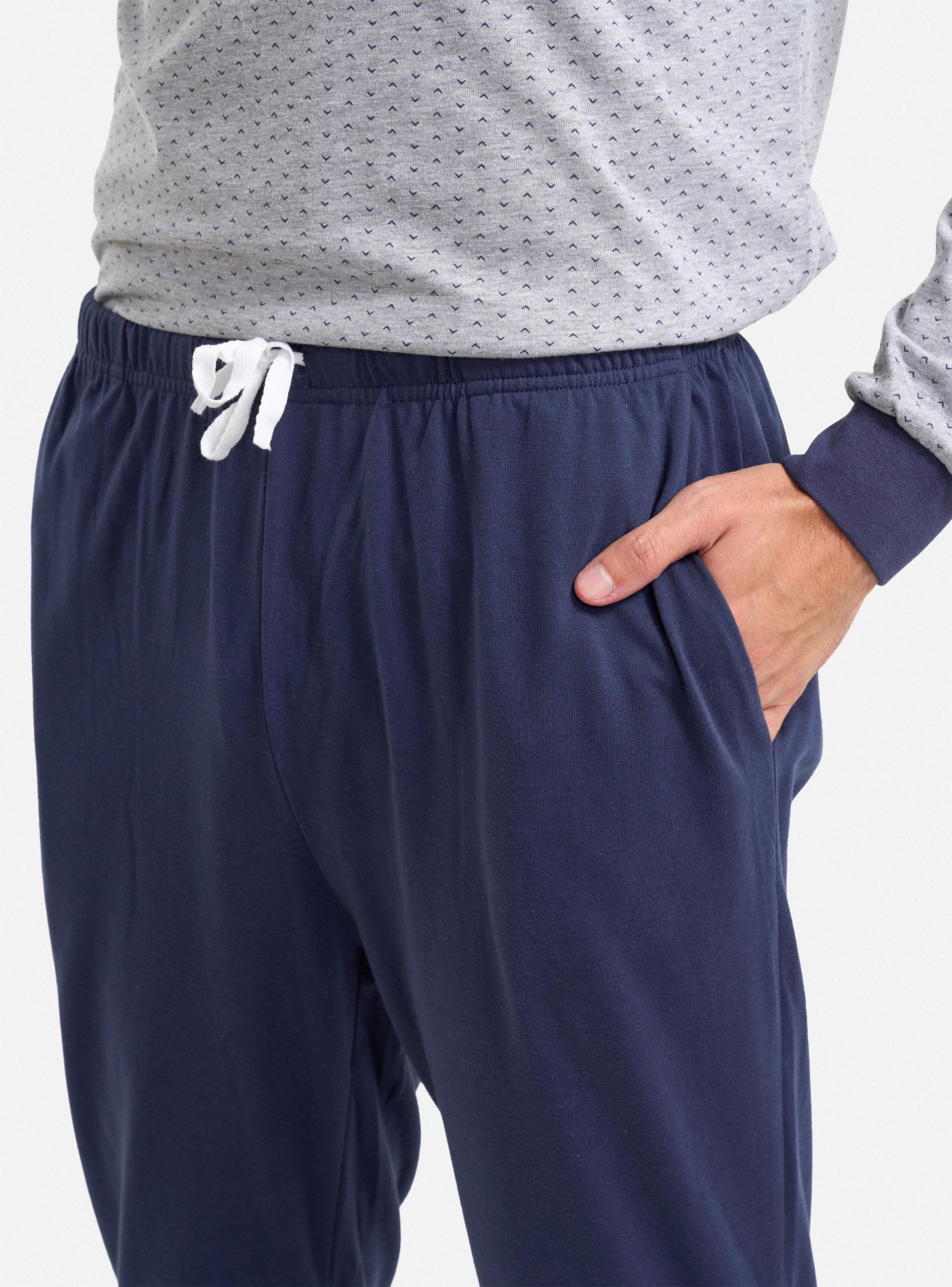 Pijama Largo Con Bosillo Frontal Algodón-3