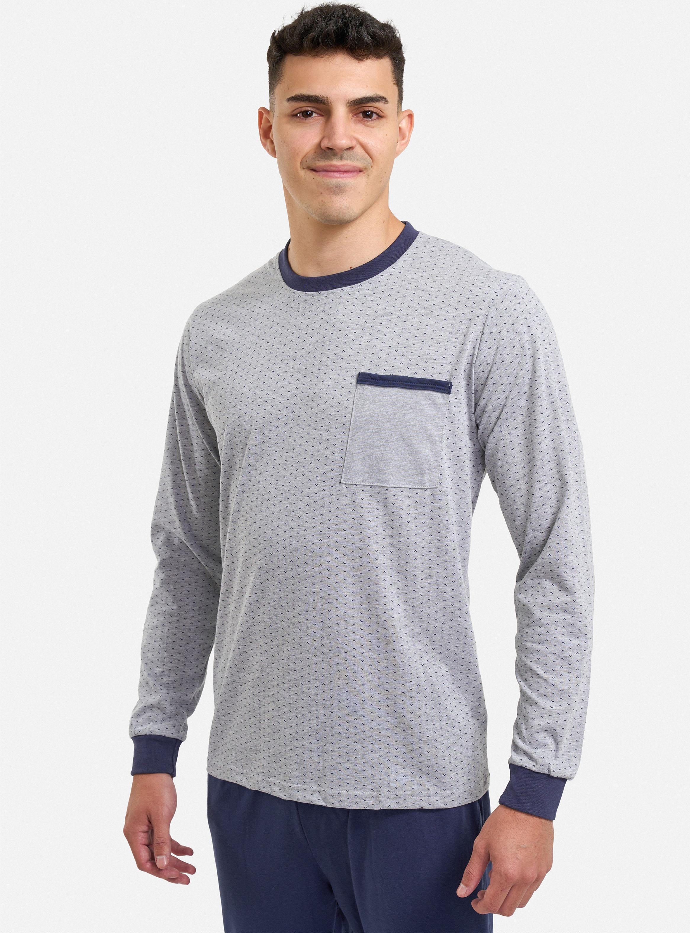 Pijama Largo Con Bosillo Frontal Algodón-2