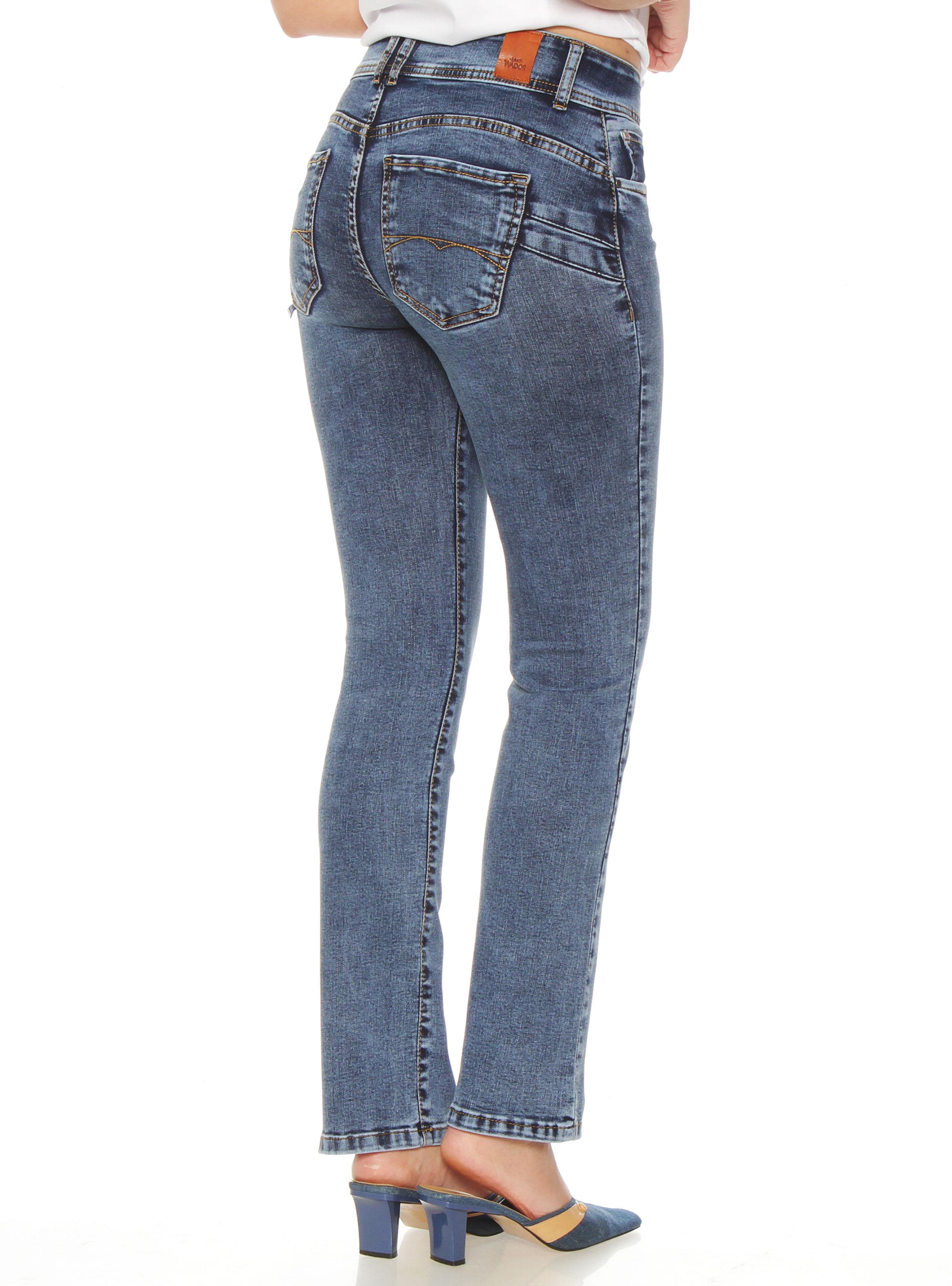 Jeans Slim Tiro Alto Push Up Pretina Media 2 Botones-1