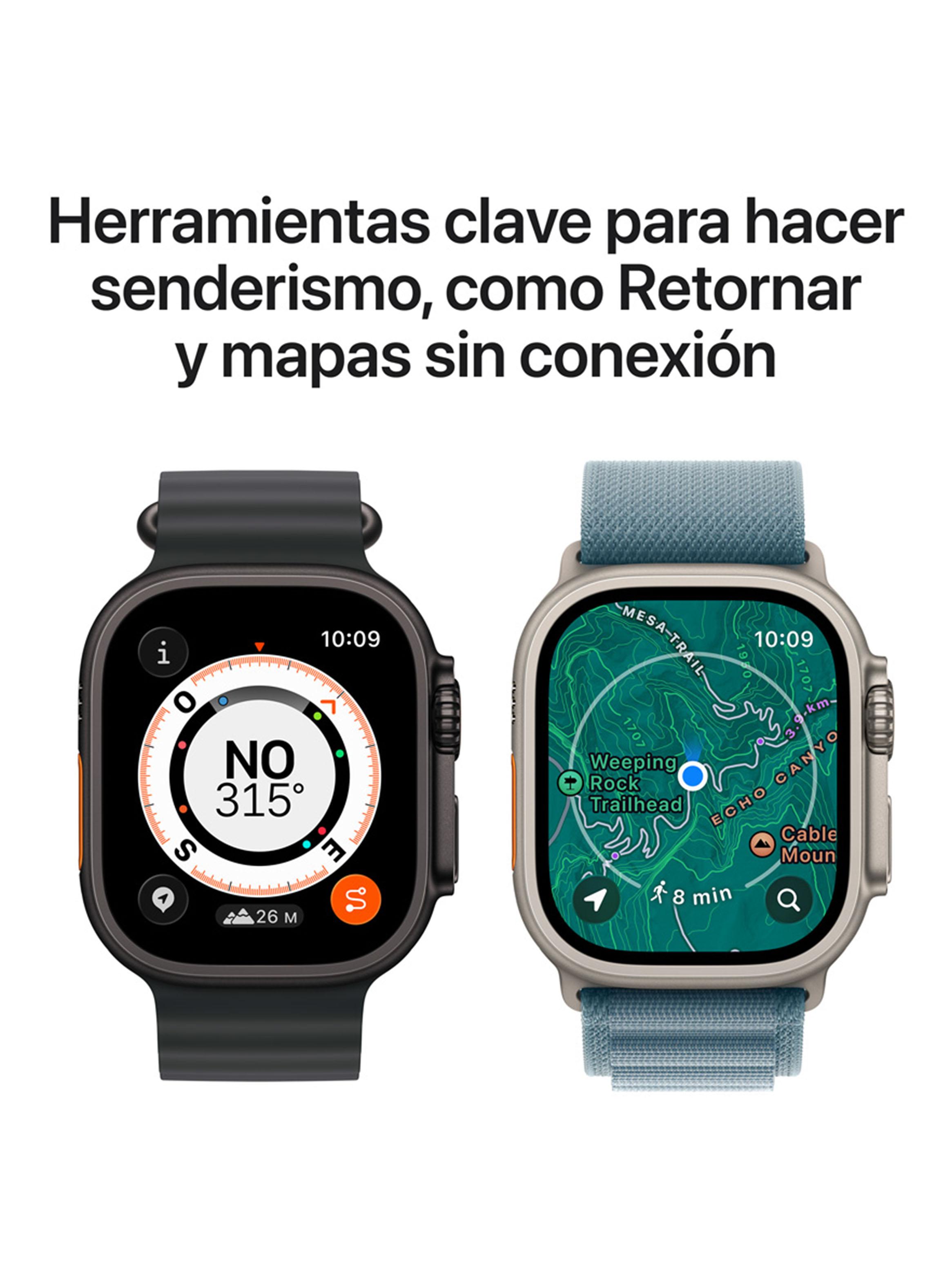 Apple Watch Ultra 3 49mm Natural Titanium Trail Azul Talla M/L-4