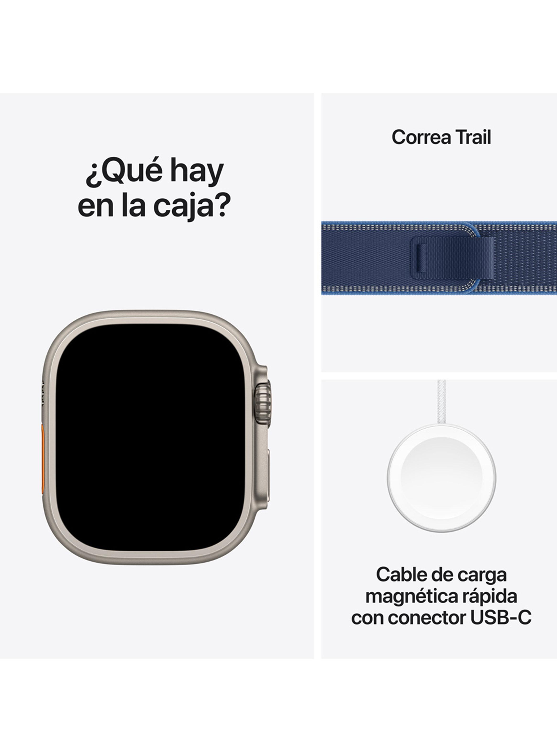 Apple Watch Ultra 3 49mm Natural Titanium Trail Azul Talla M/L-6
