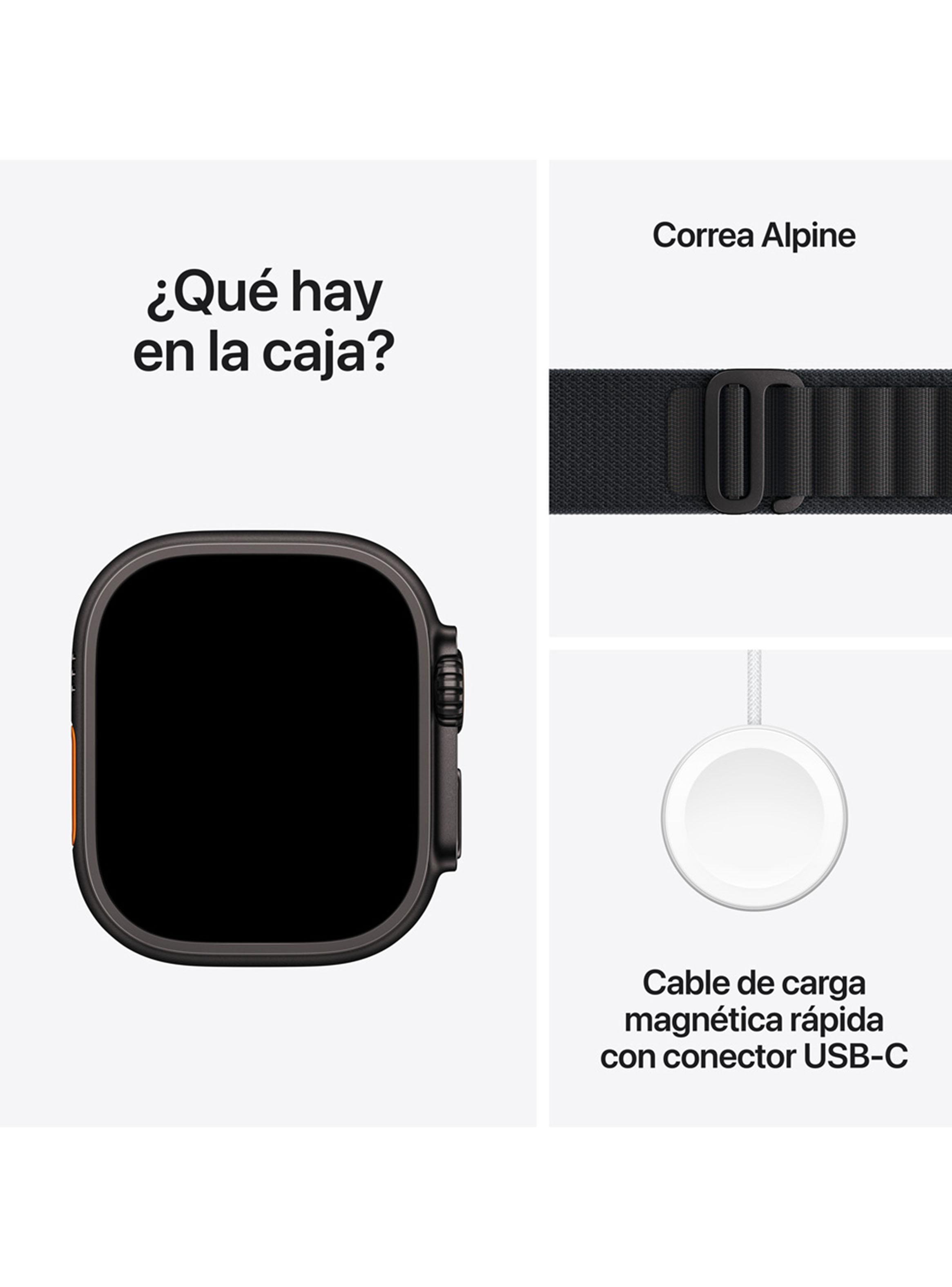 Apple Watch Ultra 3 49mm Black Titanium Loop Alpine Negro Talla M-6