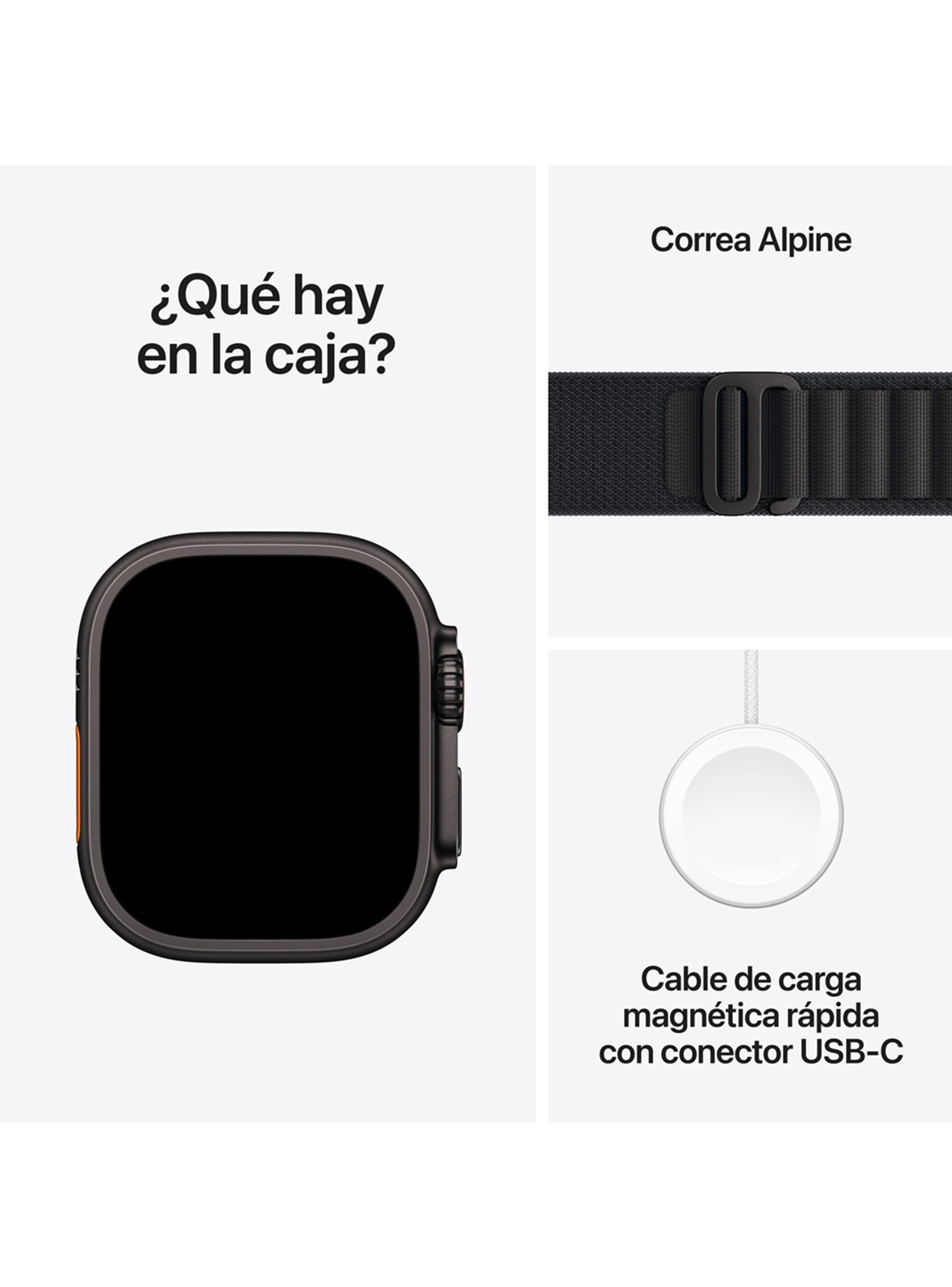 Apple Watch Ultra 3 49mm Black Titanium Loop Alpine Negro Talla L-6