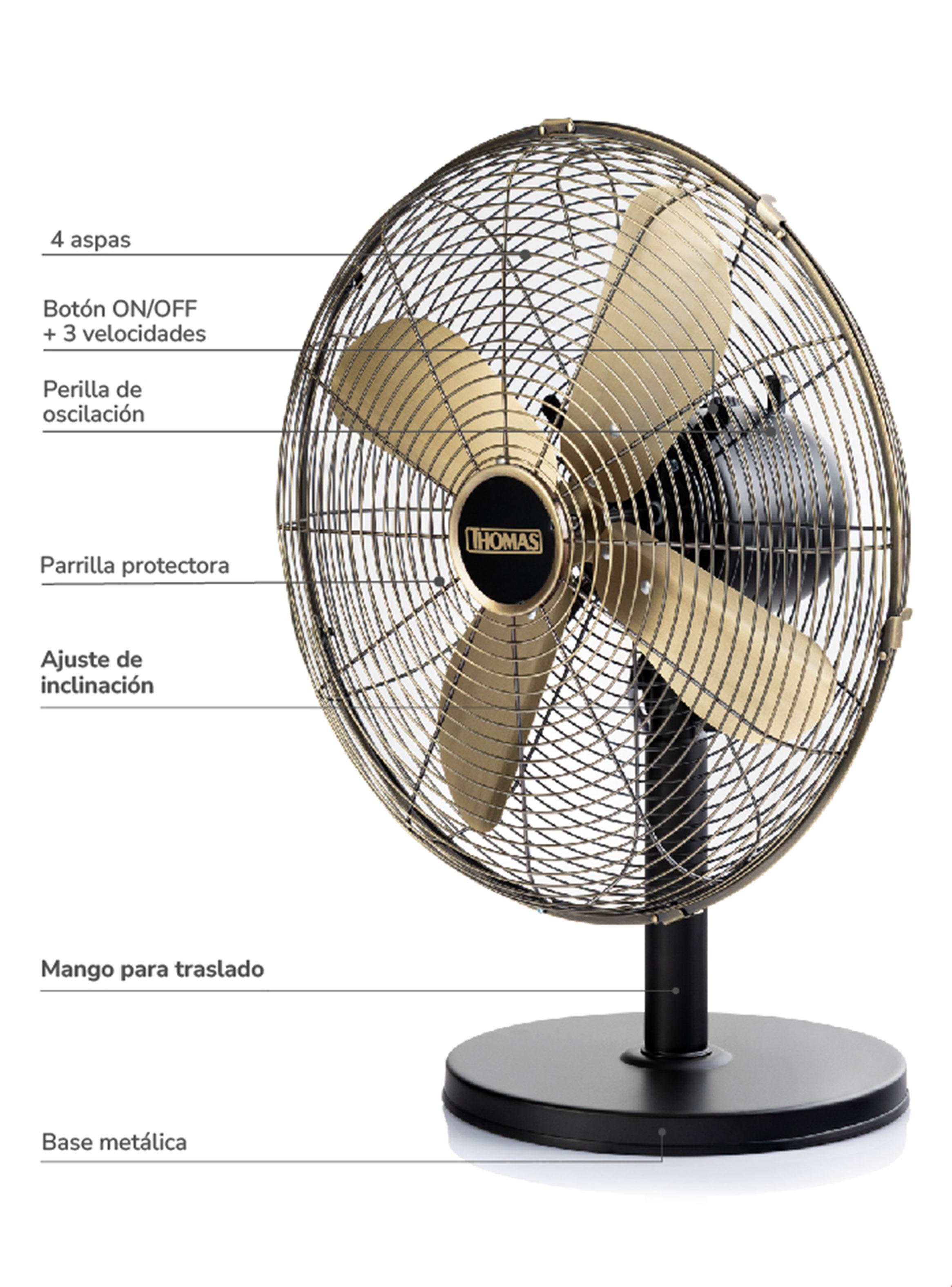 Ventilador de Sobremesa 16'' 50W TH-16BNM Bronce-2