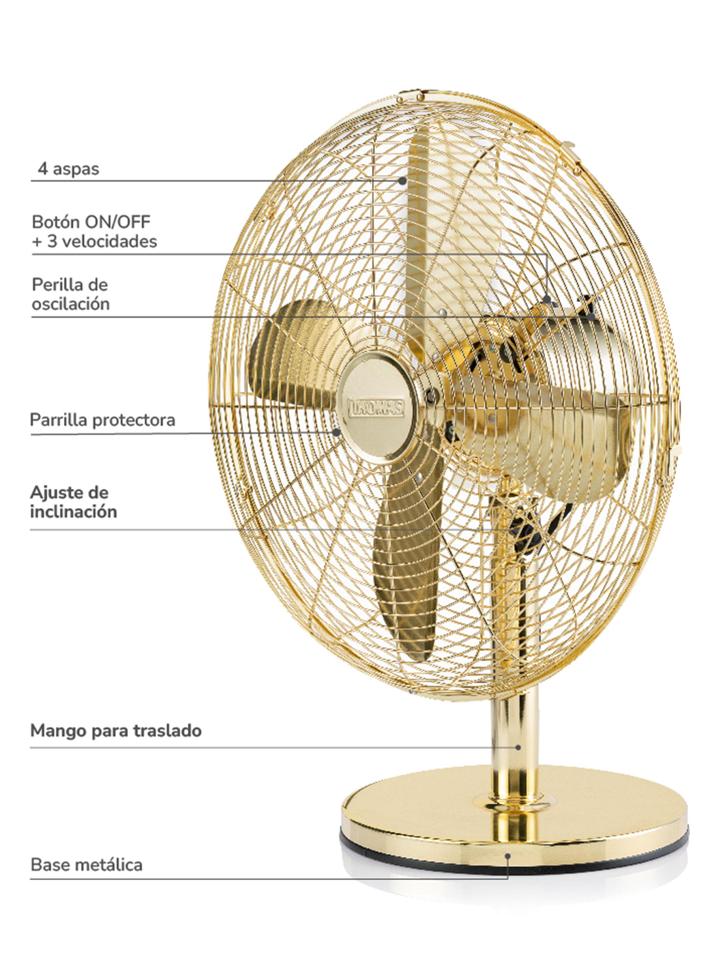 Ventilador de Sobremesa 16'' 50W TH-16DM Dorado-2