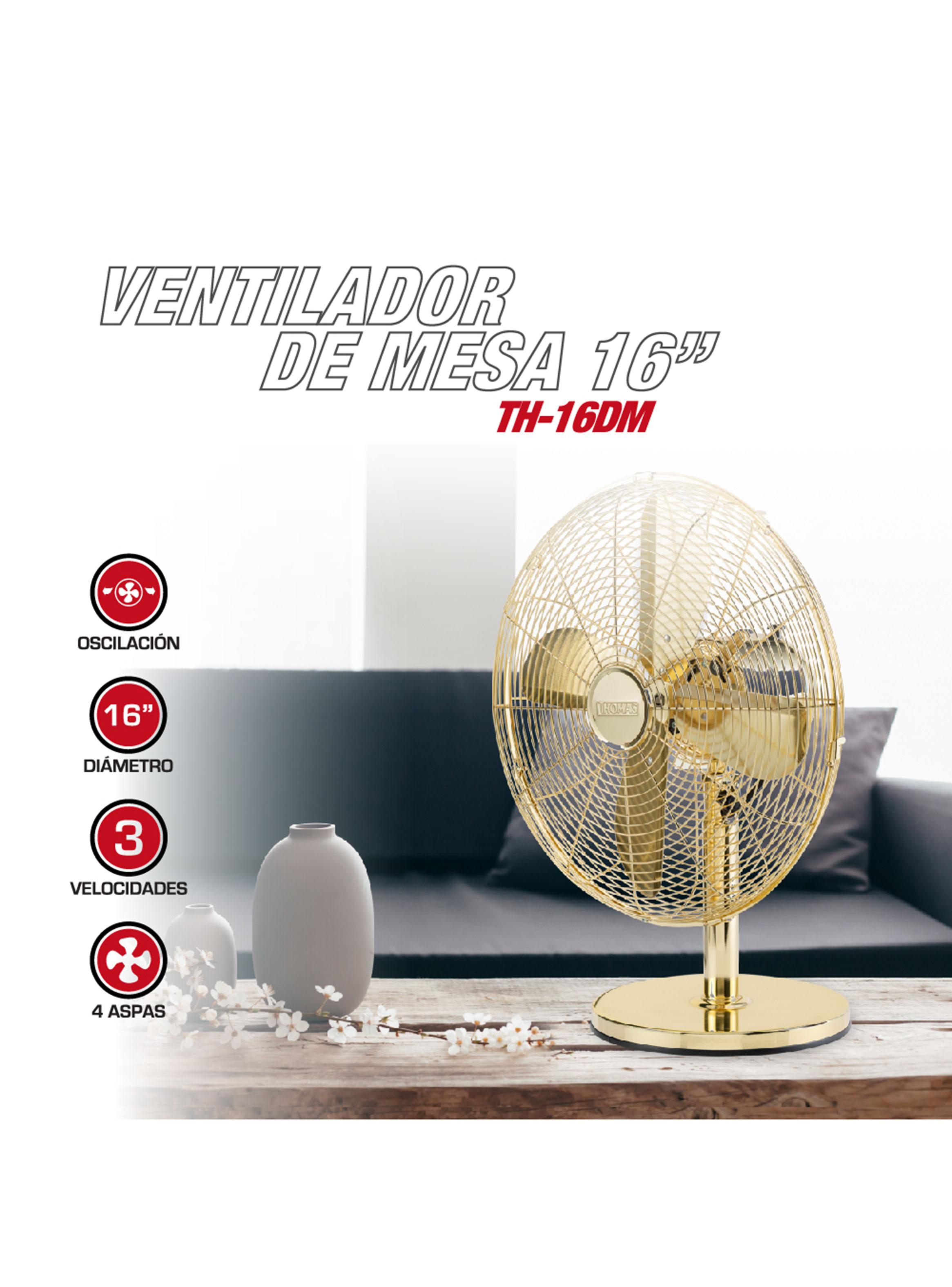 Ventilador de Sobremesa 16'' 50W TH-16DM Dorado-3