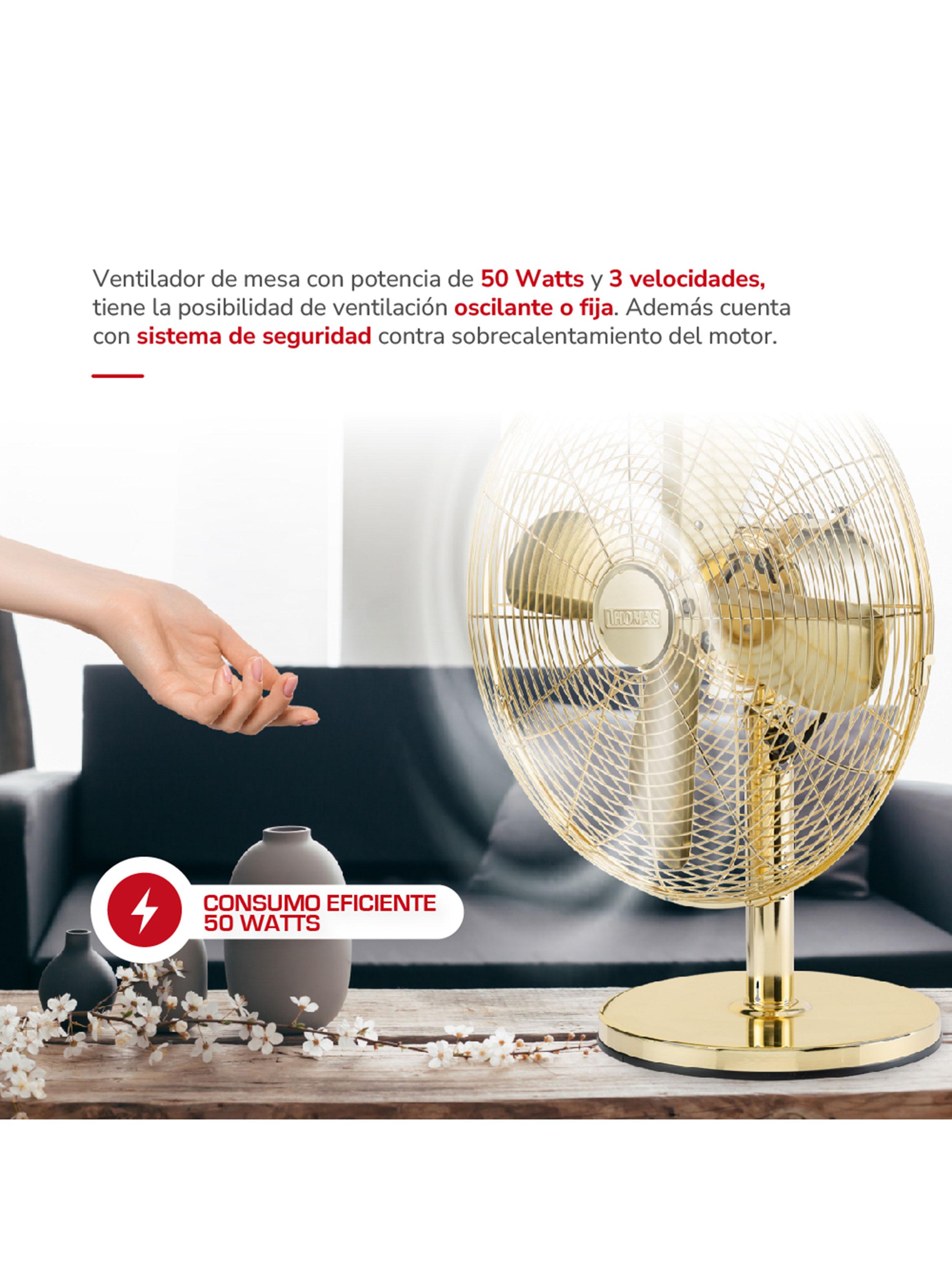 Ventilador de Sobremesa 16'' 50W TH-16DM Dorado-4