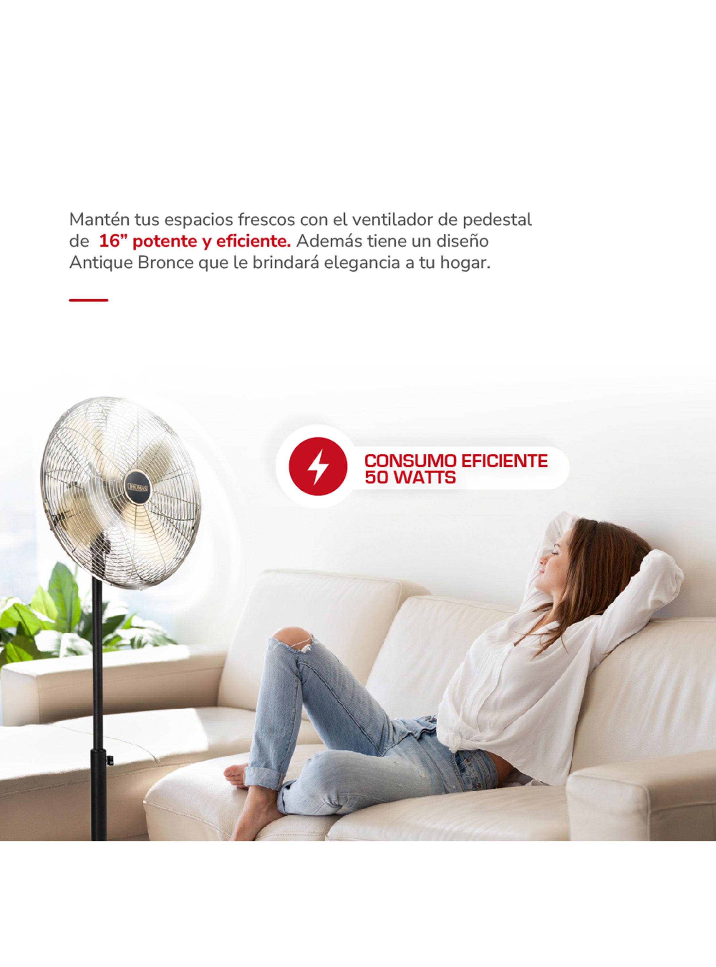 Ventilador de Pie 16'' 50W TH-16BNP Bronce-5