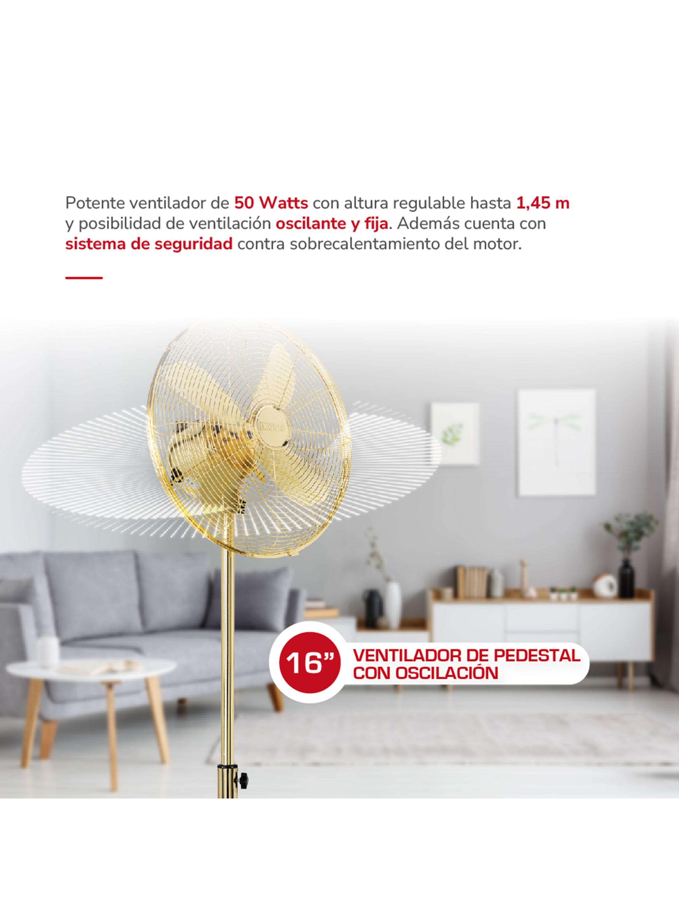 Ventilador de Pie 16'' 50W TH-16DP Dorado-4