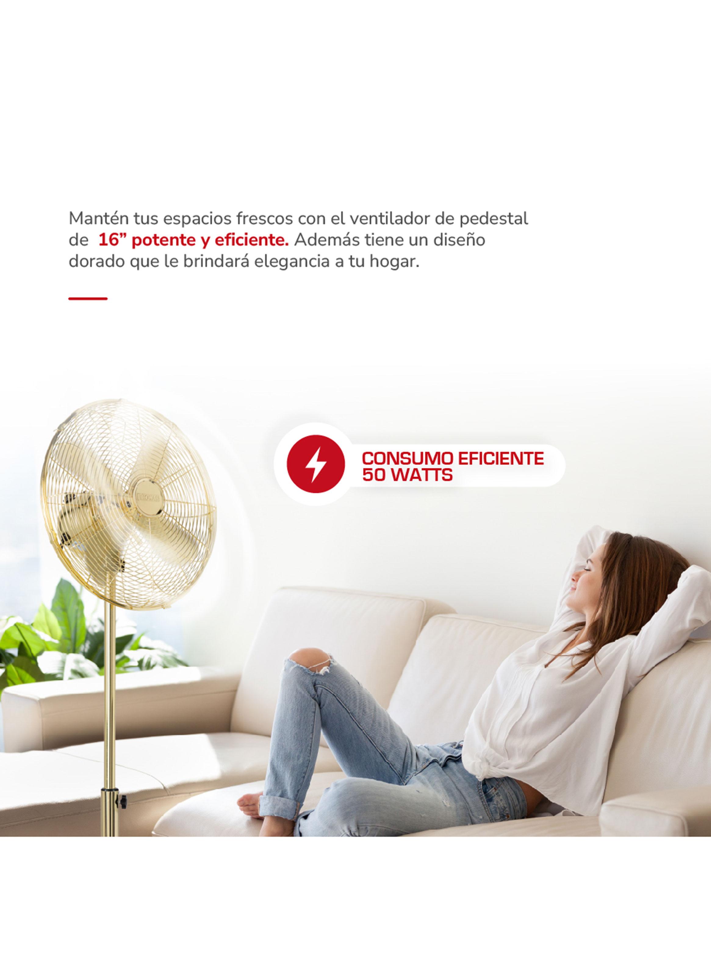 Ventilador de Pie 16'' 50W TH-16DP Dorado-5