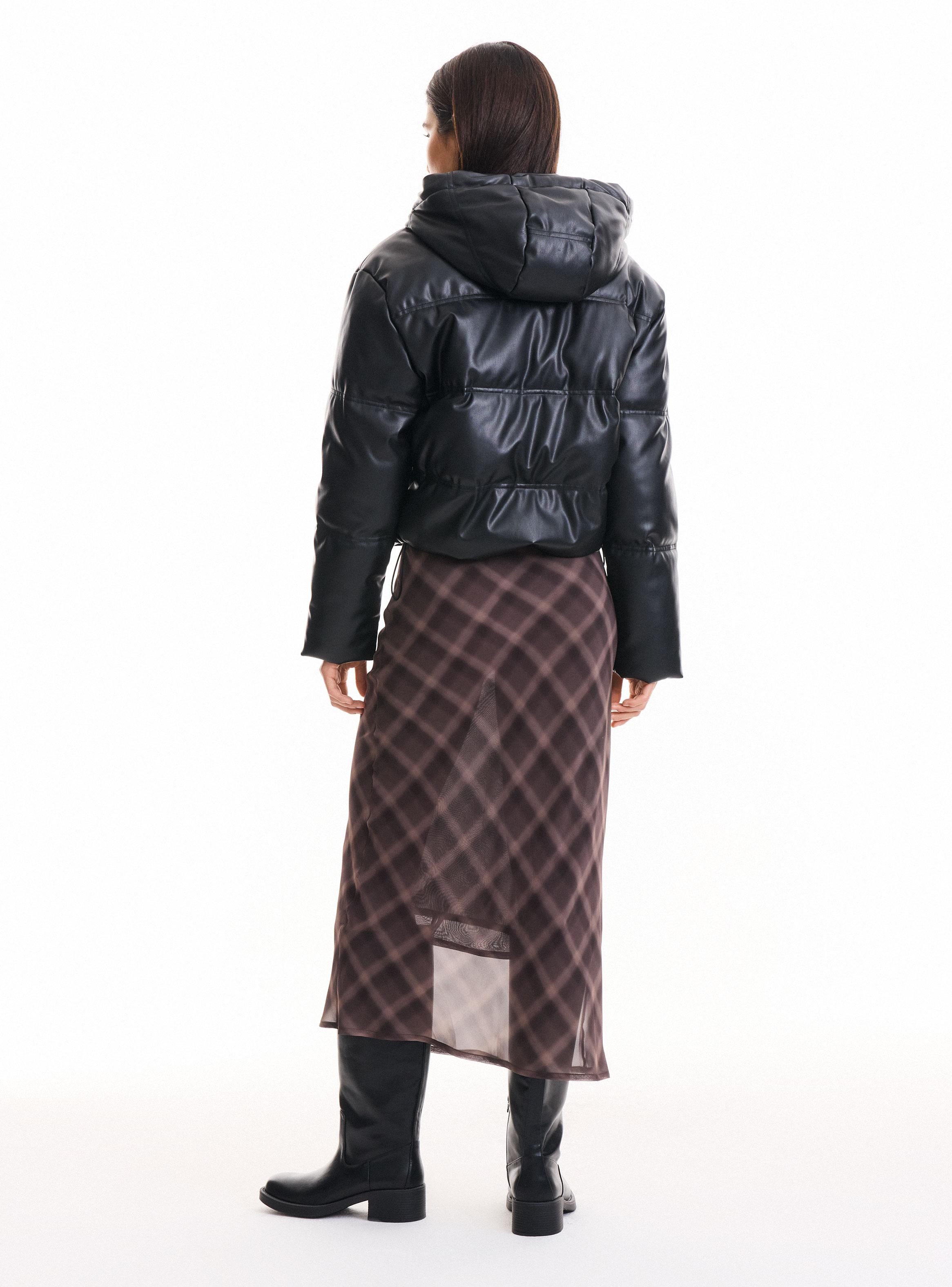 Parka Puffa Efecto Piel-5