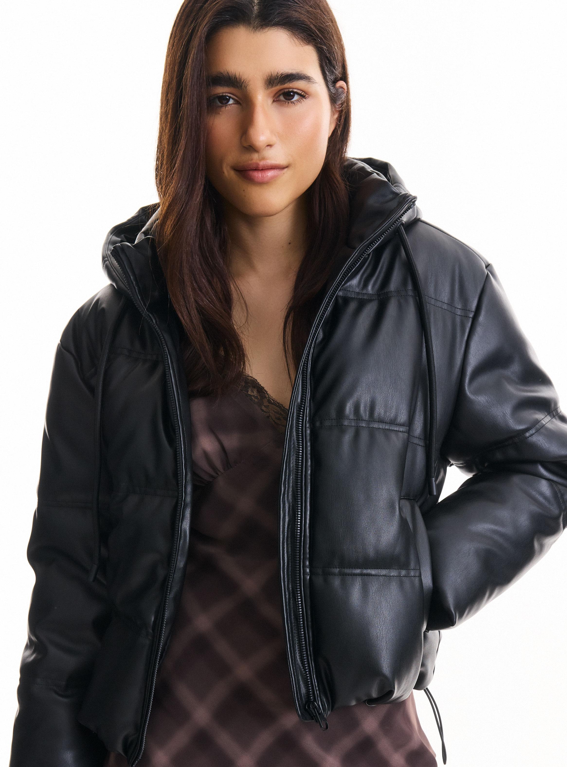 Parka Puffa Efecto Piel-2