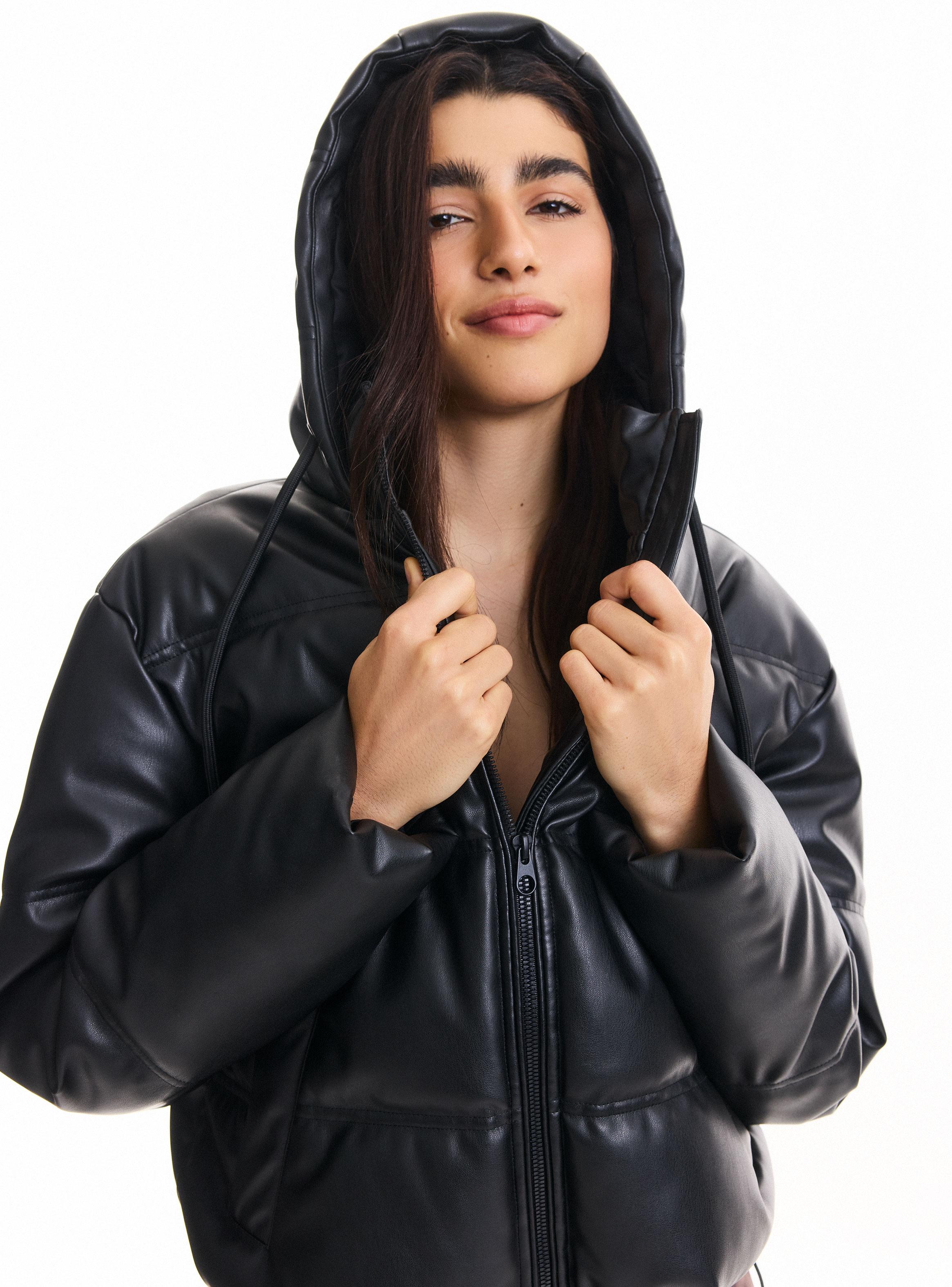 Parka Puffa Efecto Piel-3