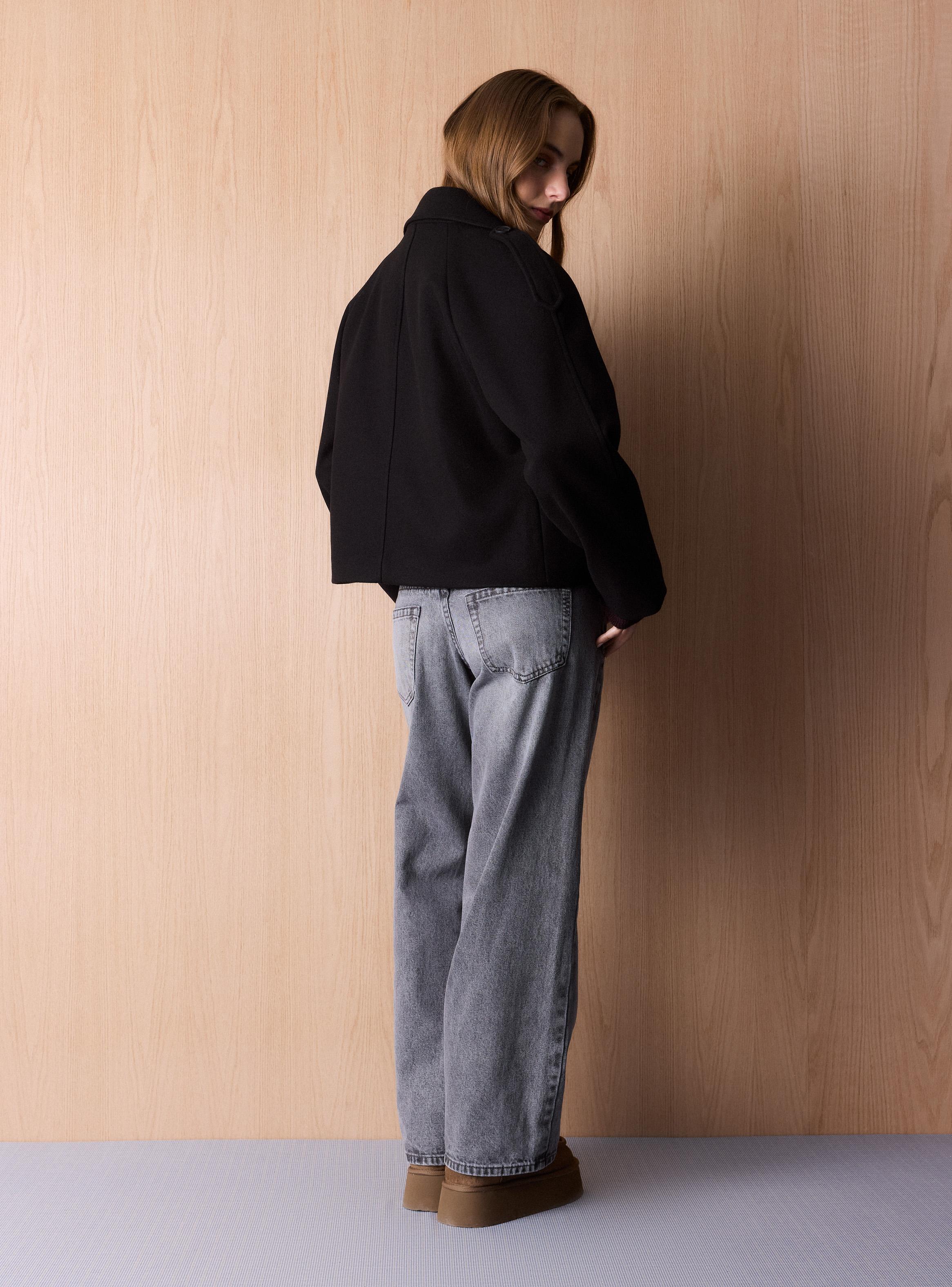 Chaqueta Abrigo Corto Cruzado-5