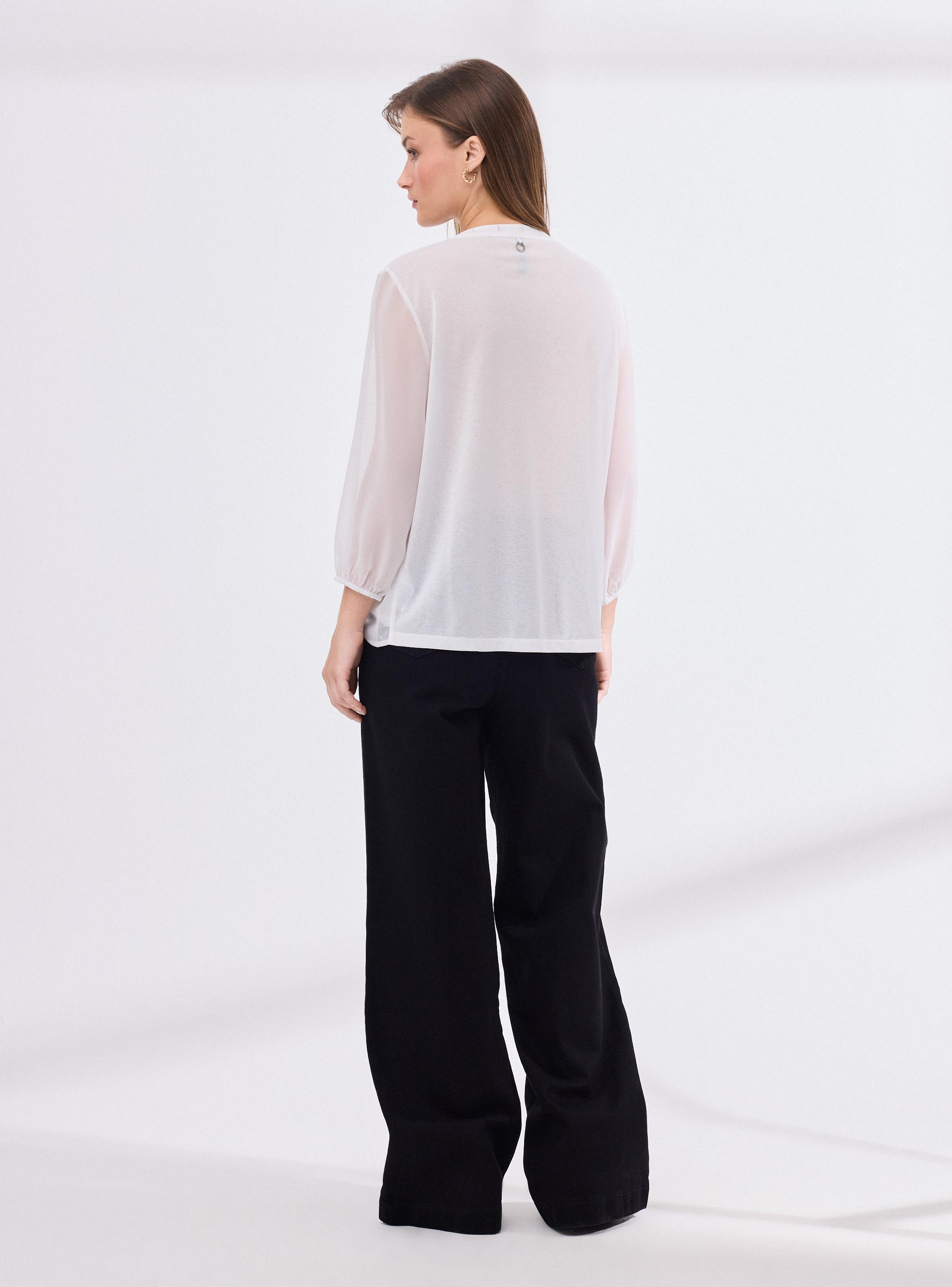 Polera Mezcla de Telas Full Estampada-5