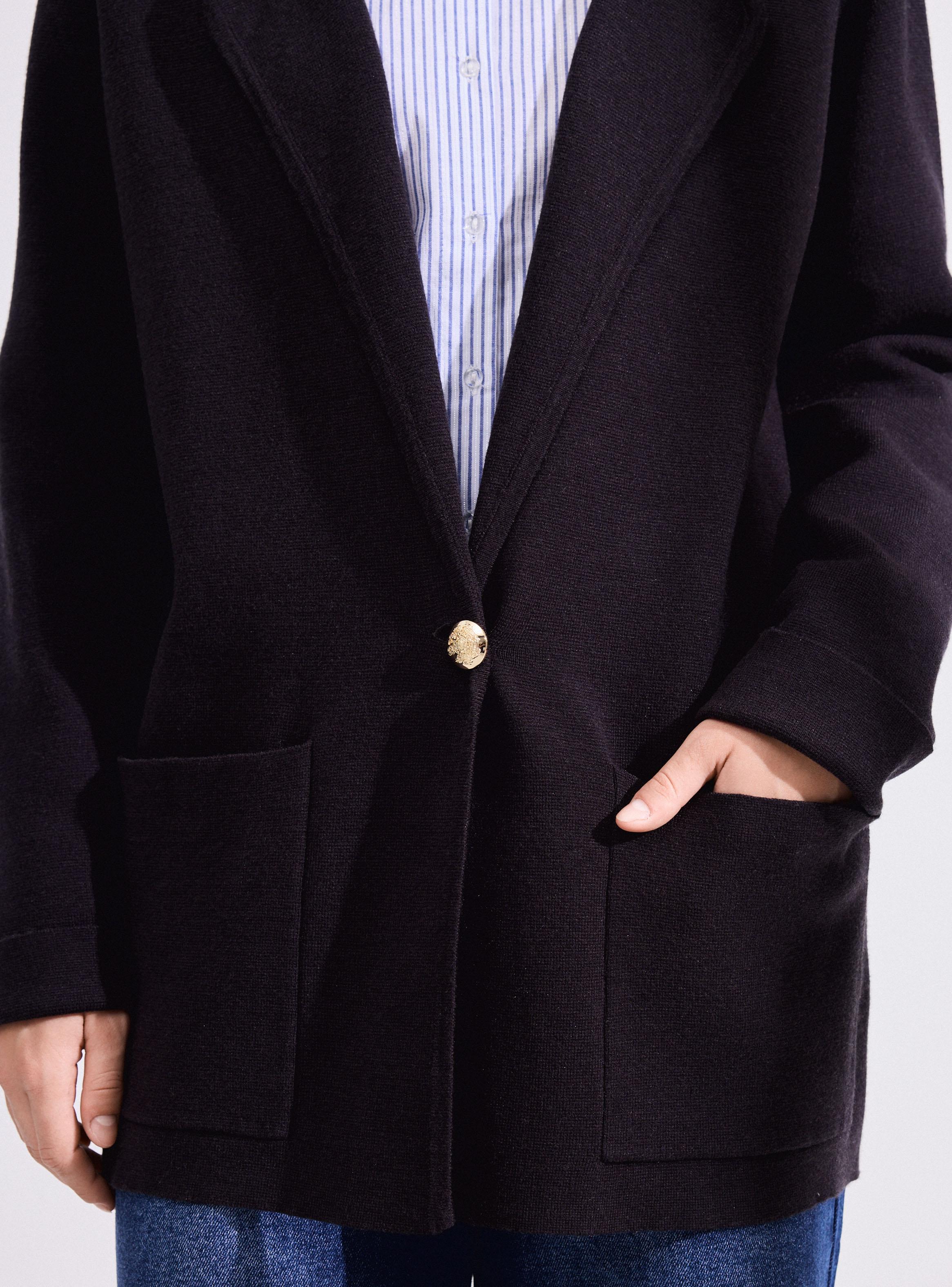 Chaleco Tipo Blazer Tejido-3