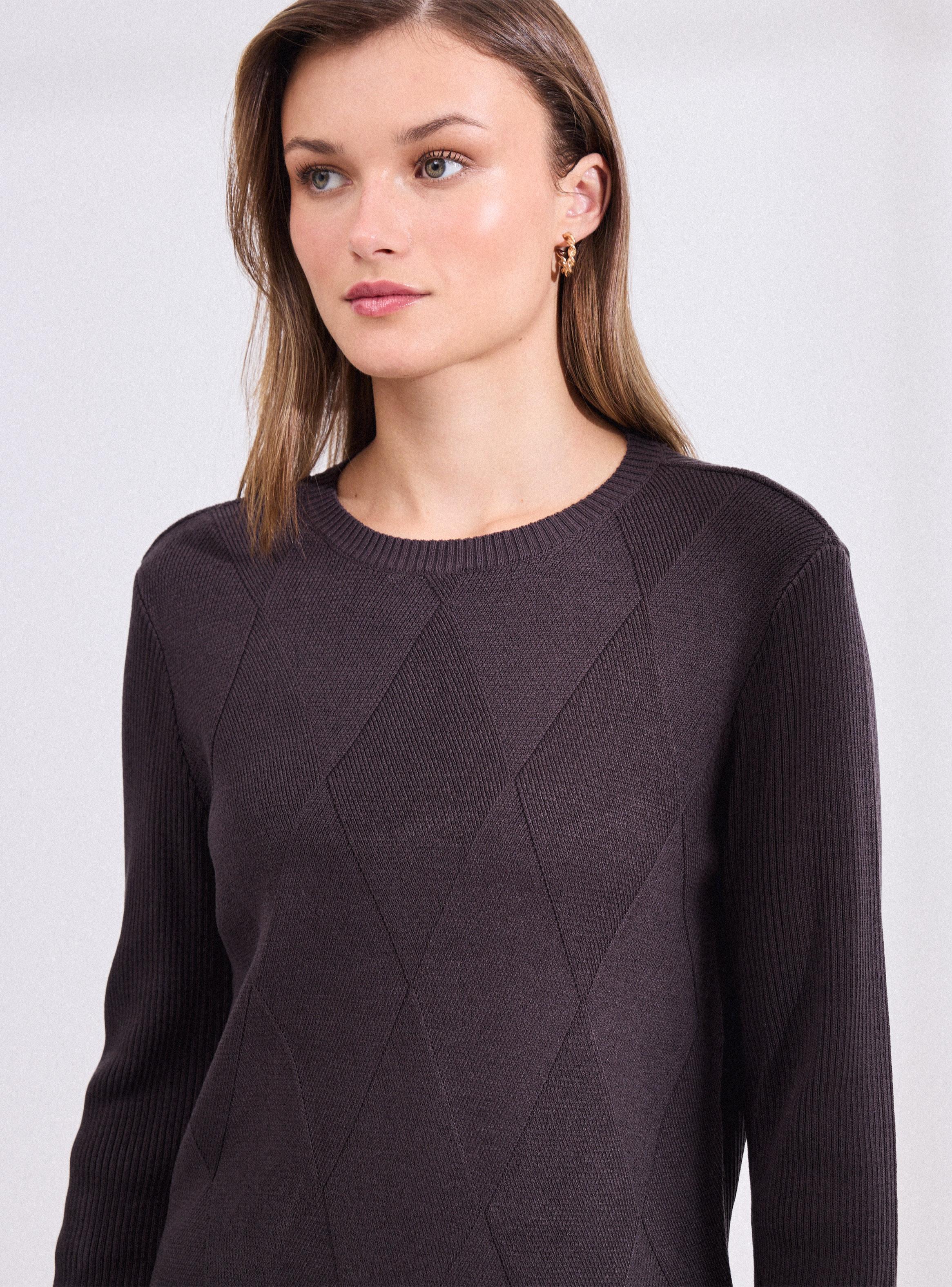 Sweater con Textura de Rombos en Delantero-2