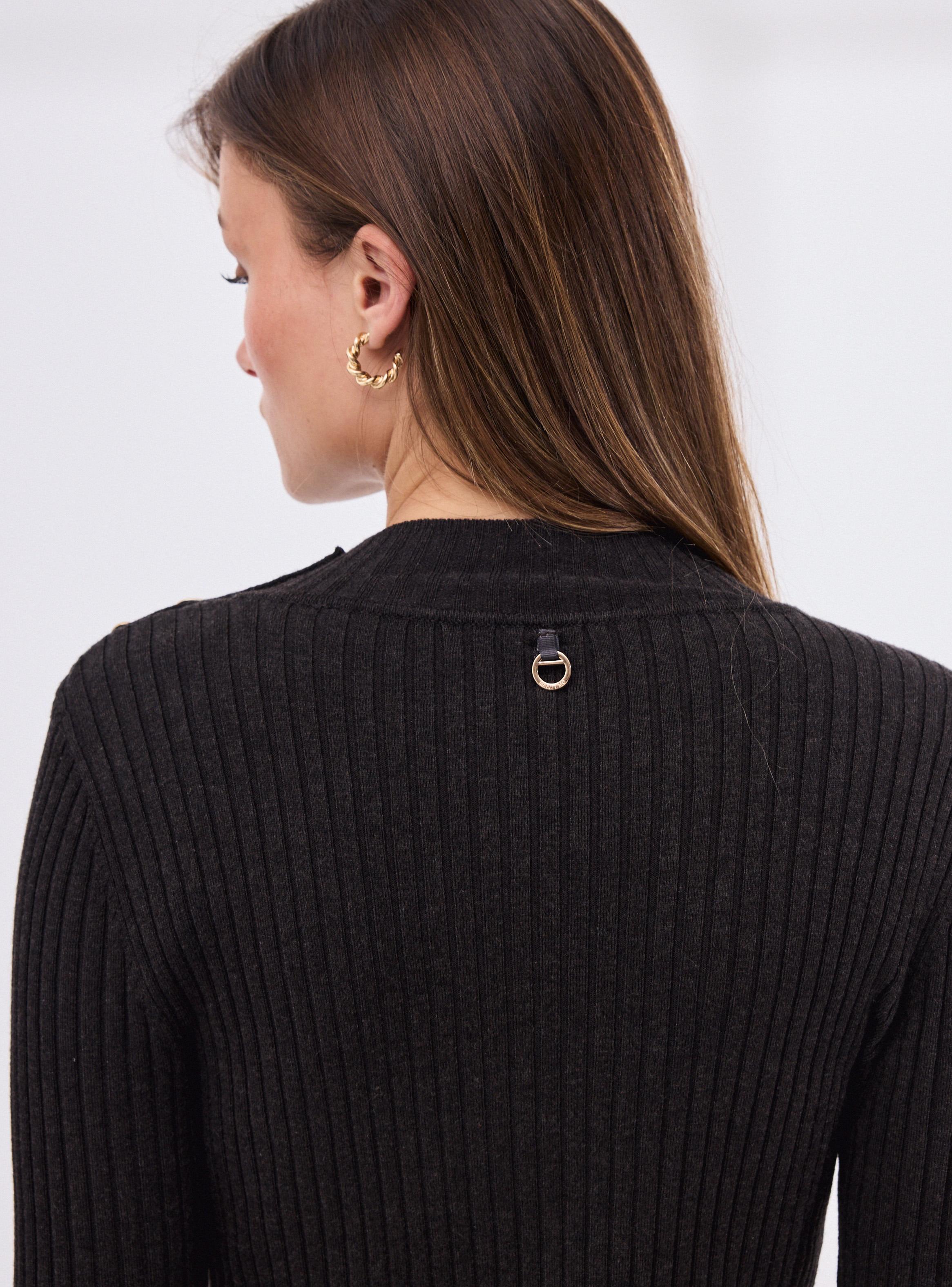 Sweater Acanalado con Botones en Hombro-3