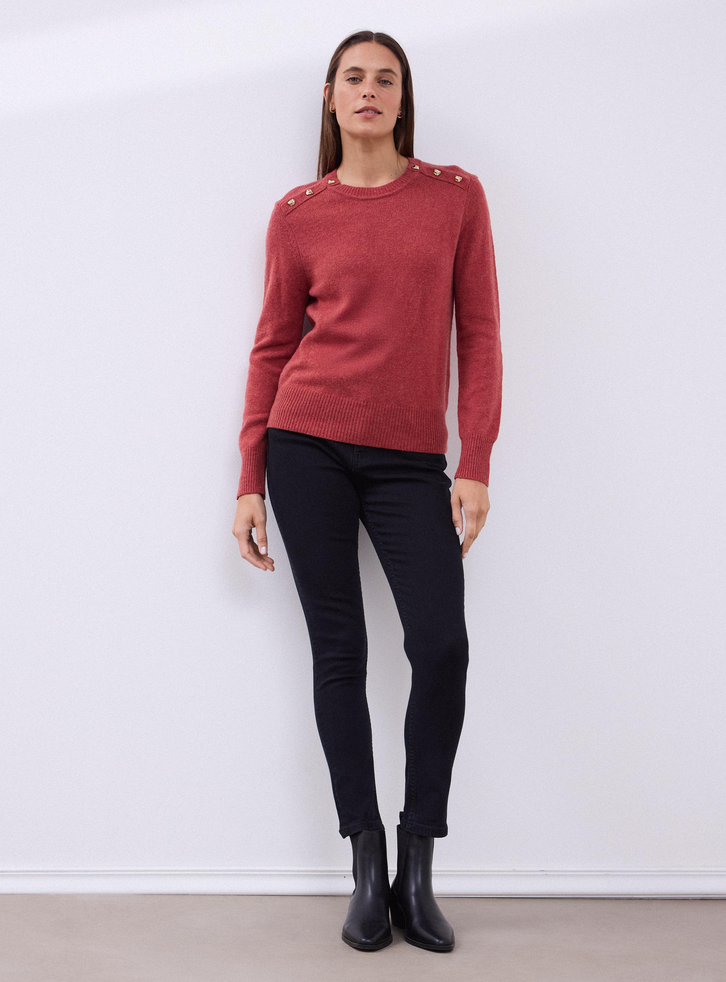 Sweater con Lana Merino y Botones Decorativos-4