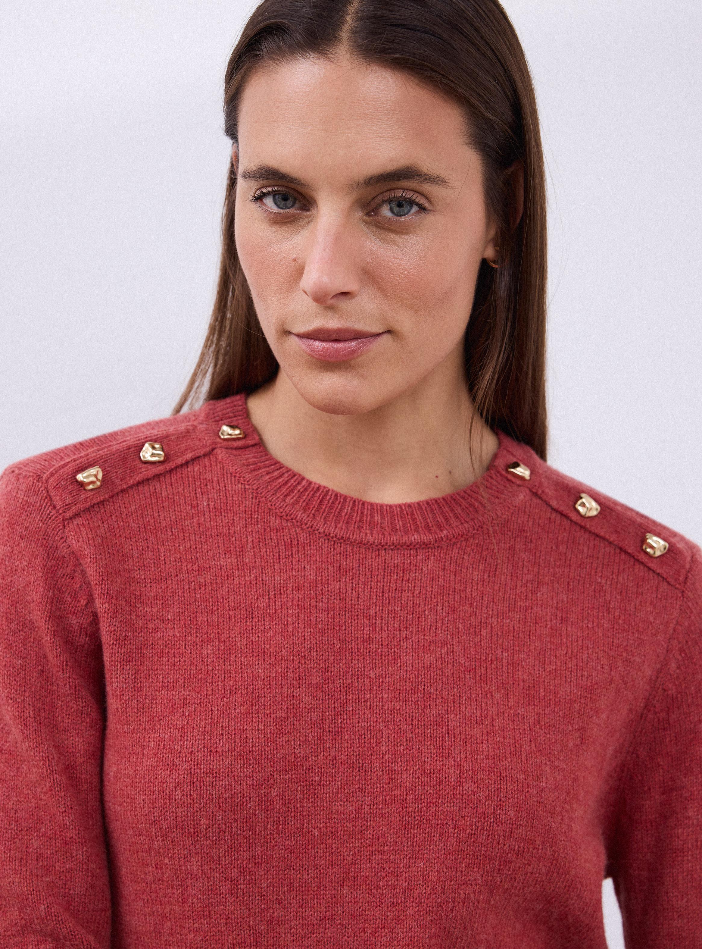 Sweater con Lana Merino y Botones Decorativos-2