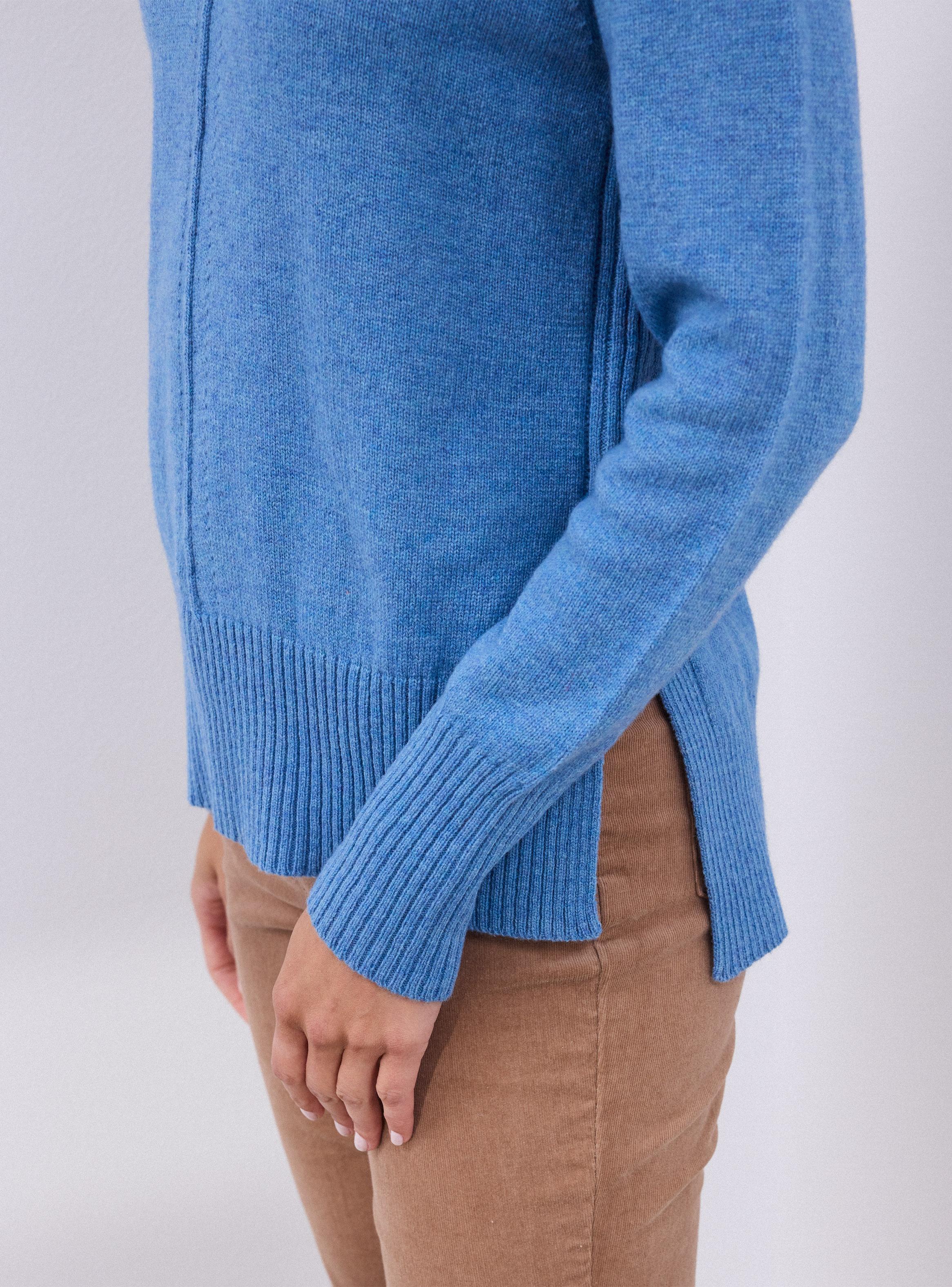 Sweater con Lana Merino y Abertura en Costados-3