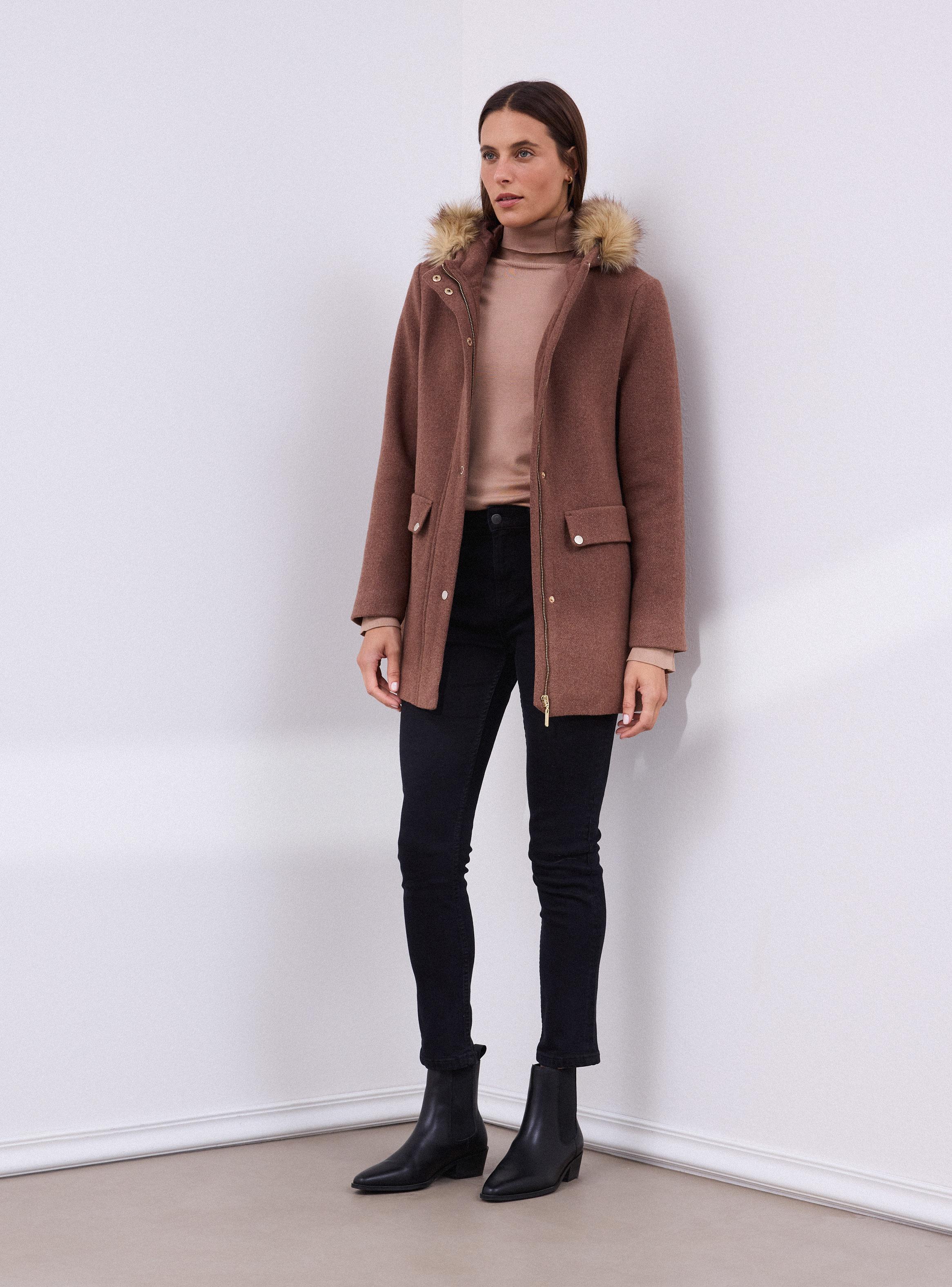 Abrigo Tipo Montgomery con Lana y Gorro Desmontable-4