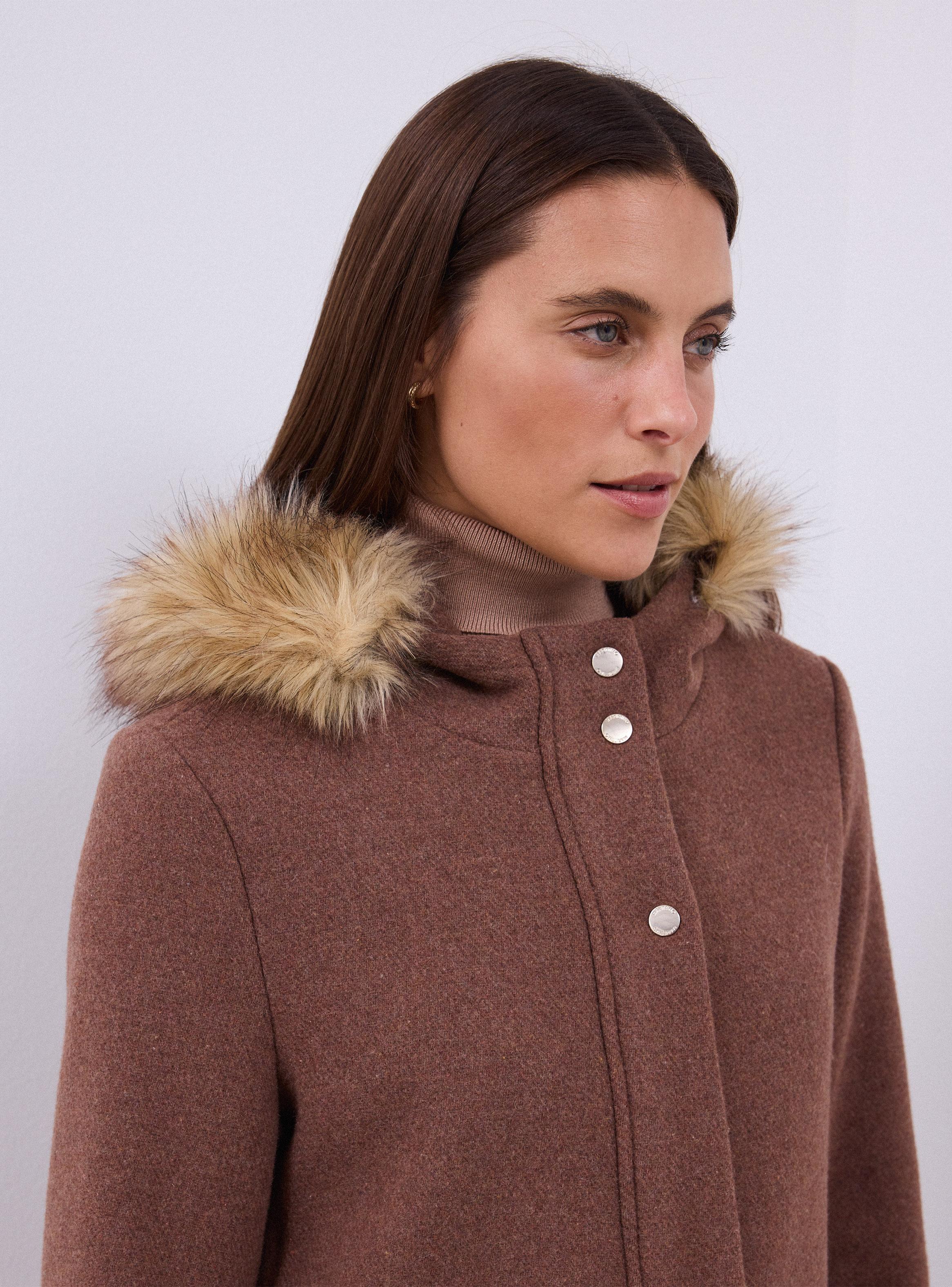 Abrigo Tipo Montgomery con Lana y Gorro Desmontable-2