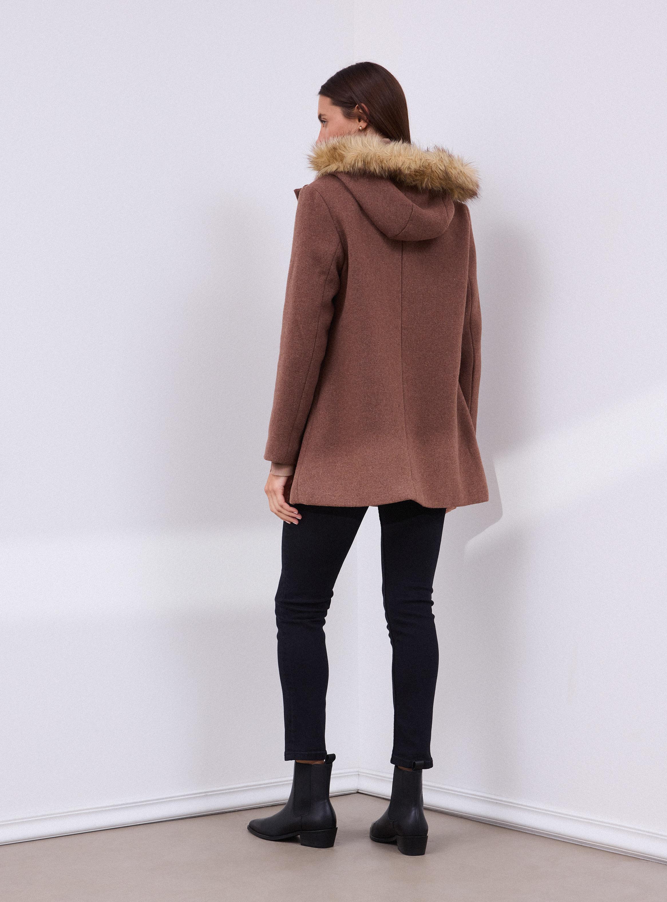 Abrigo Tipo Montgomery con Lana y Gorro Desmontable-5