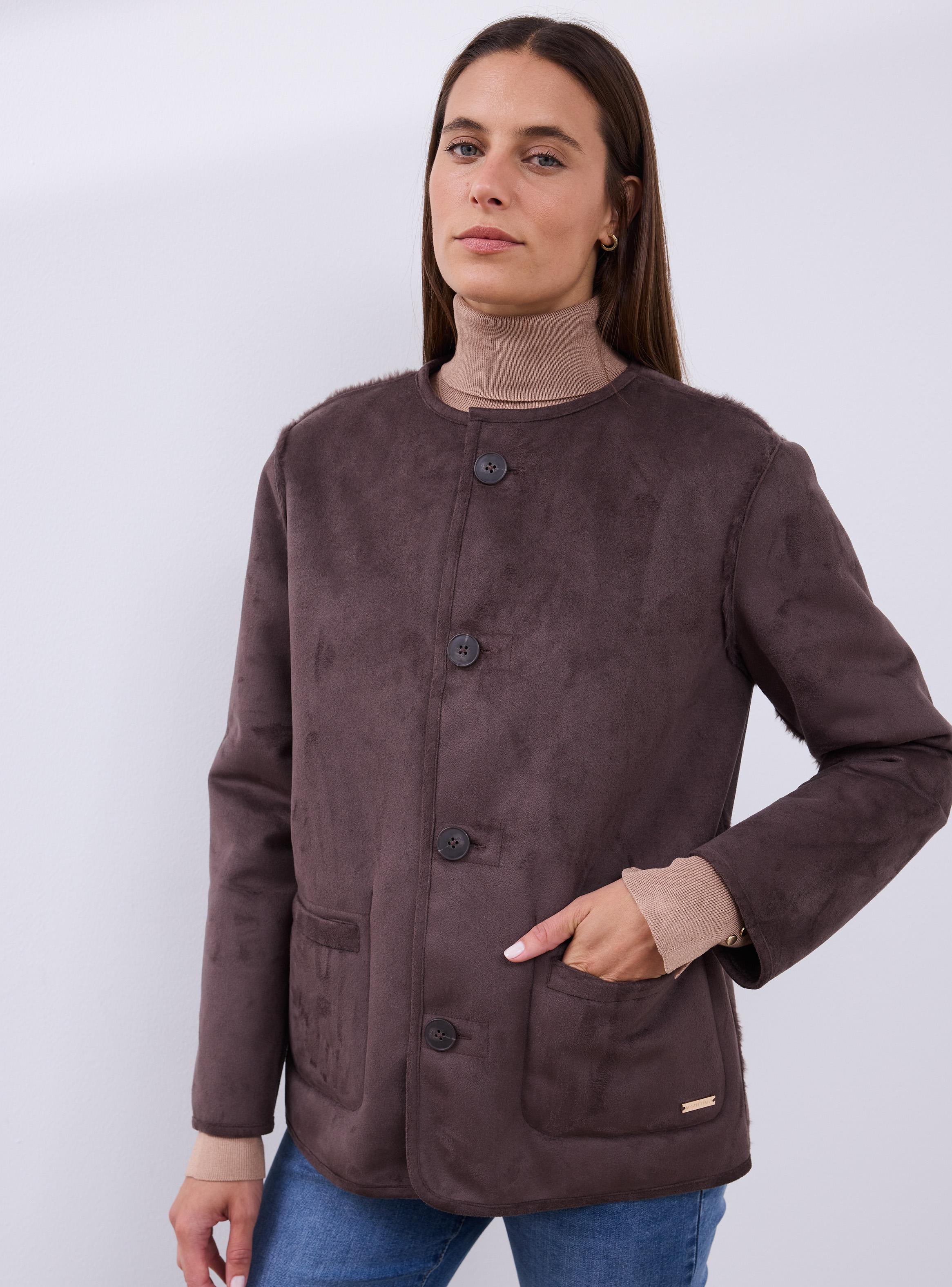 Chaqueta Reversible de Agamuzada con Pilel Sintética-2